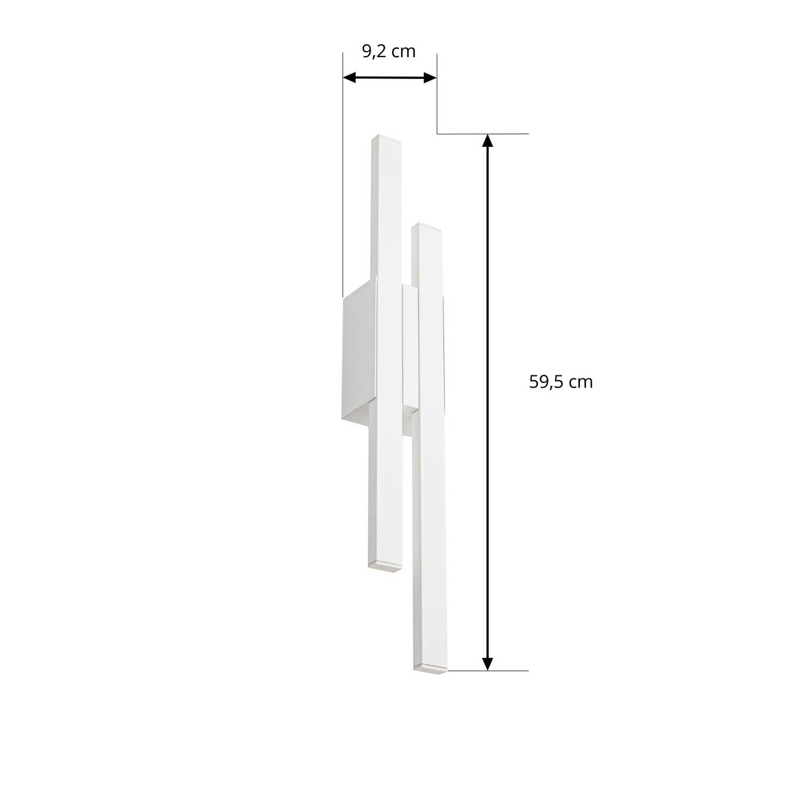 Lindby kinkiet zewnętrzny LED Sakari, biały, aluminium, wysokość 59 cm