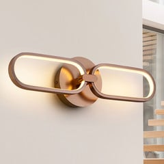 LED-seinävalaisin Colette 2-lamppuinen, ruusukulta