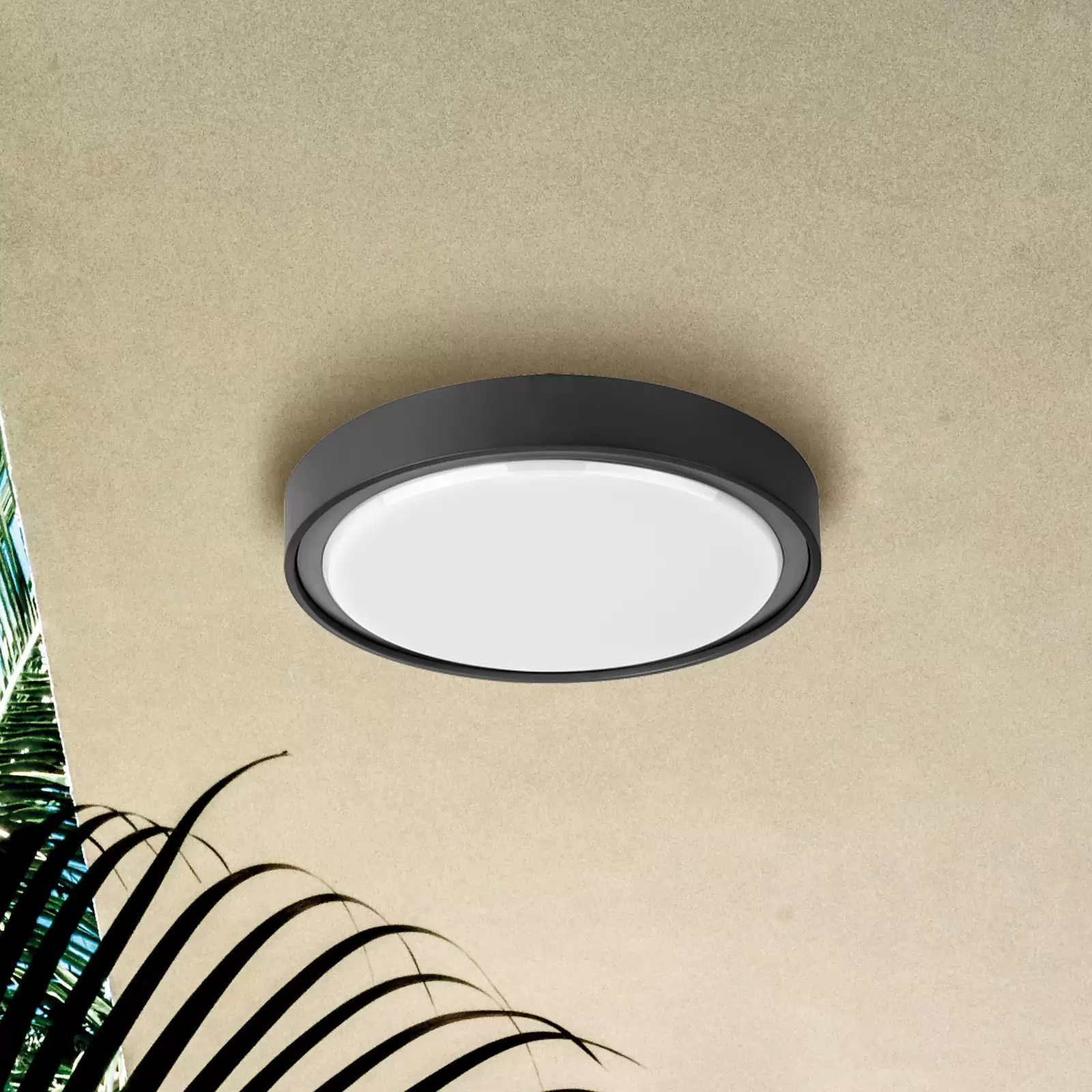 Lámpara LED de techo exterior Lyam, IP65, blanco