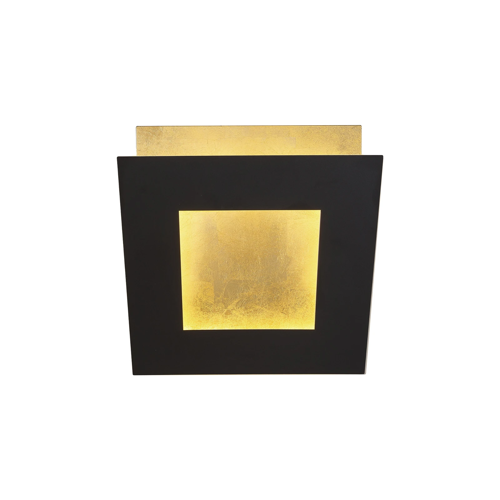 LED sieninis šviestuvas "Dalia", juodas/auksinis, 22 x 22 cm, aliuminis
