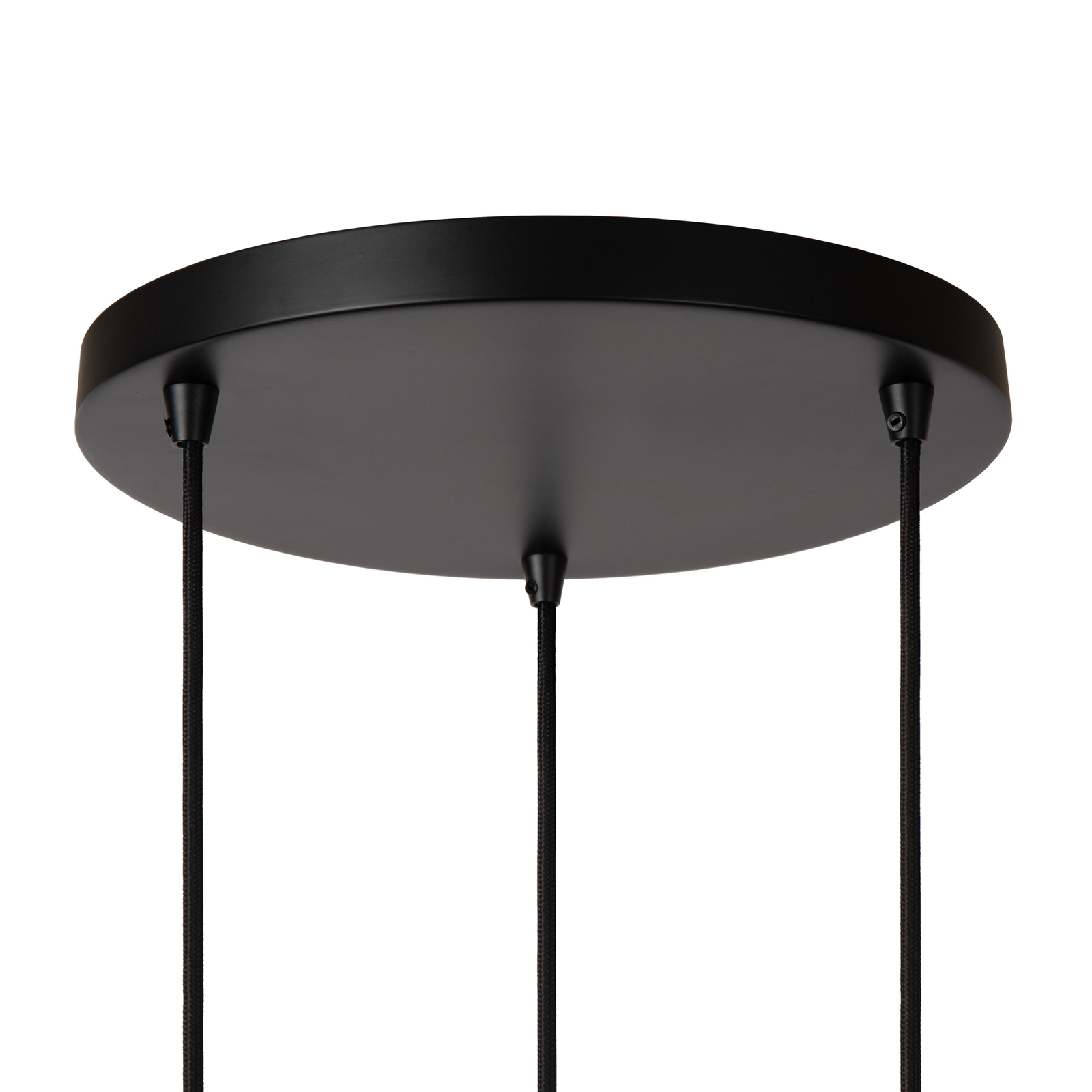 Hanglamp Danza, 3-lamps, rond, zwart