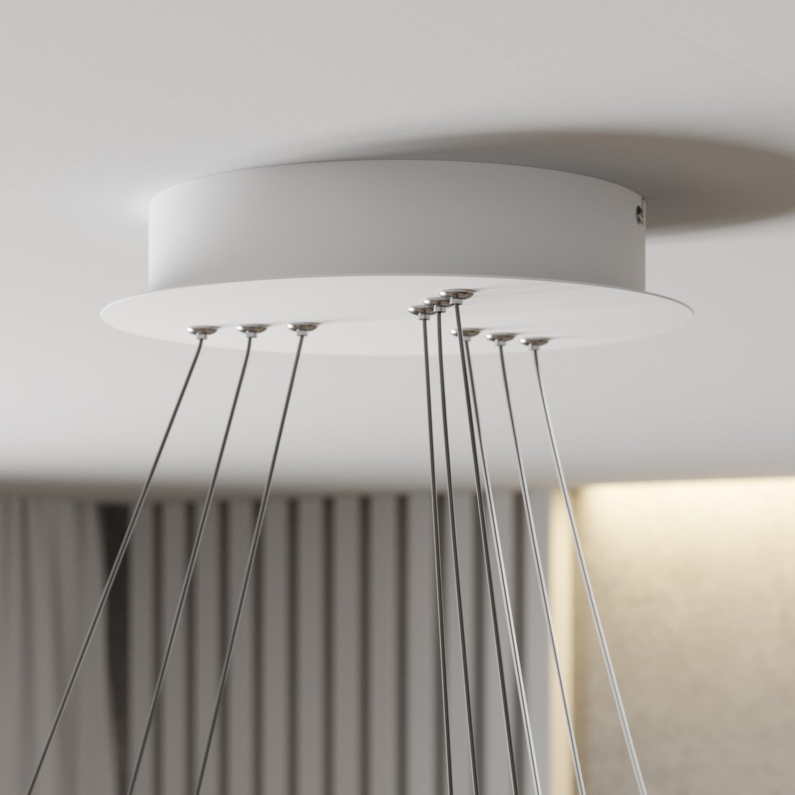 LED hanglamp Ezana gemaakt van drie ringen, wit
