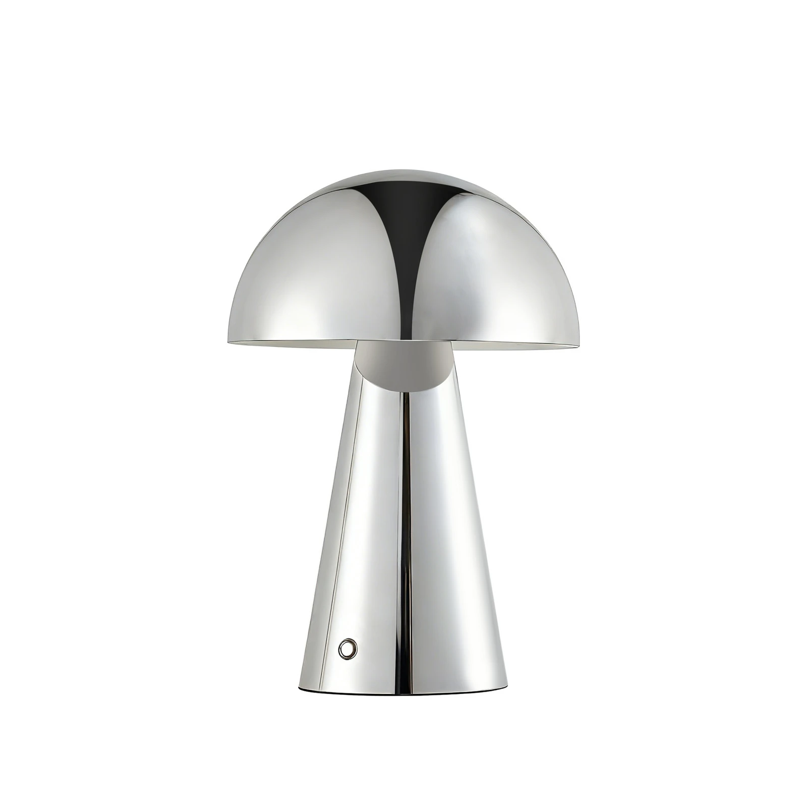Lindby LED φορητή λάμπα εργασίας Nevijo, χρώμιο, Ø20cm, USB, ρυθμιστής έντασης