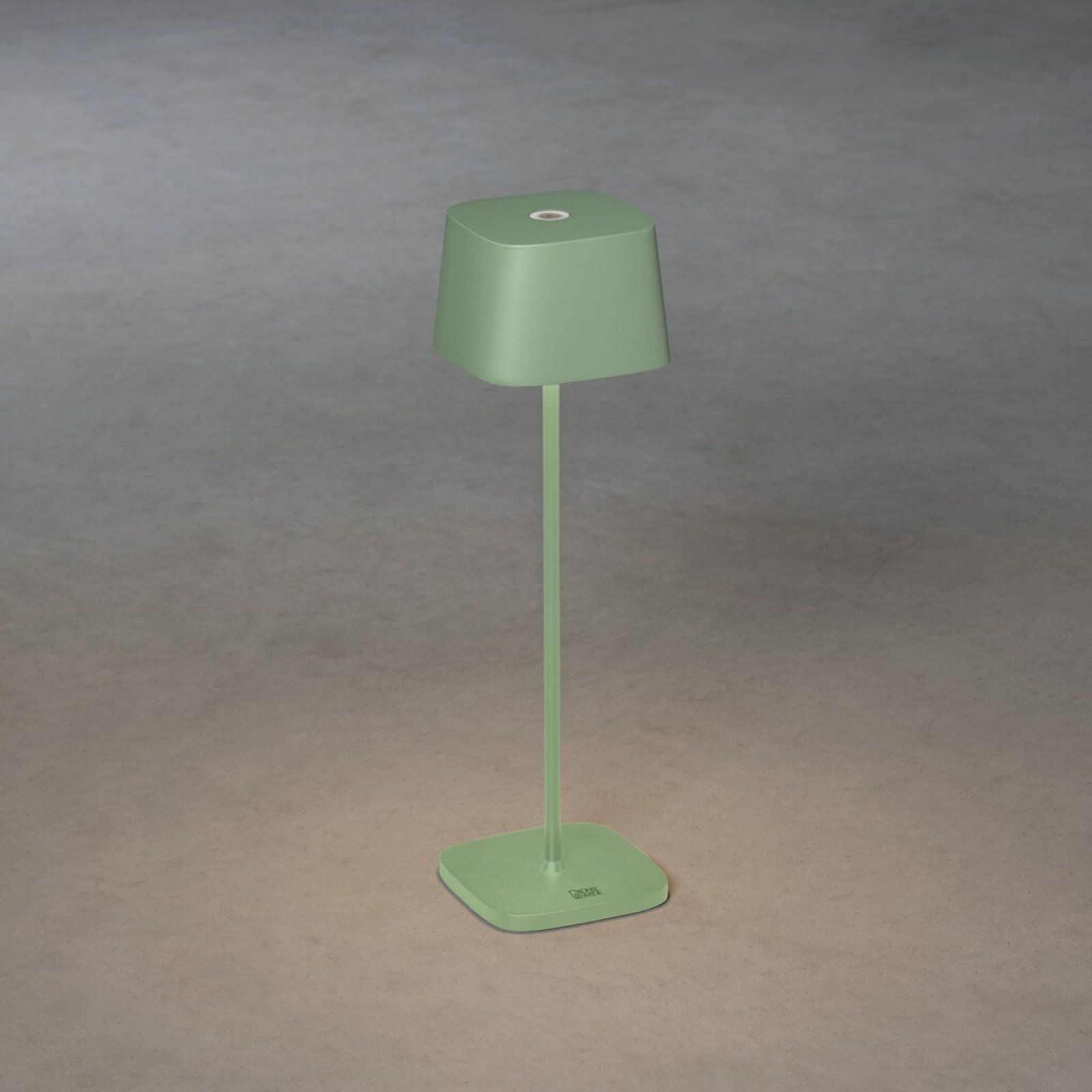 Candeeiro de mesa LED Capri para exterior, verde-cinzento