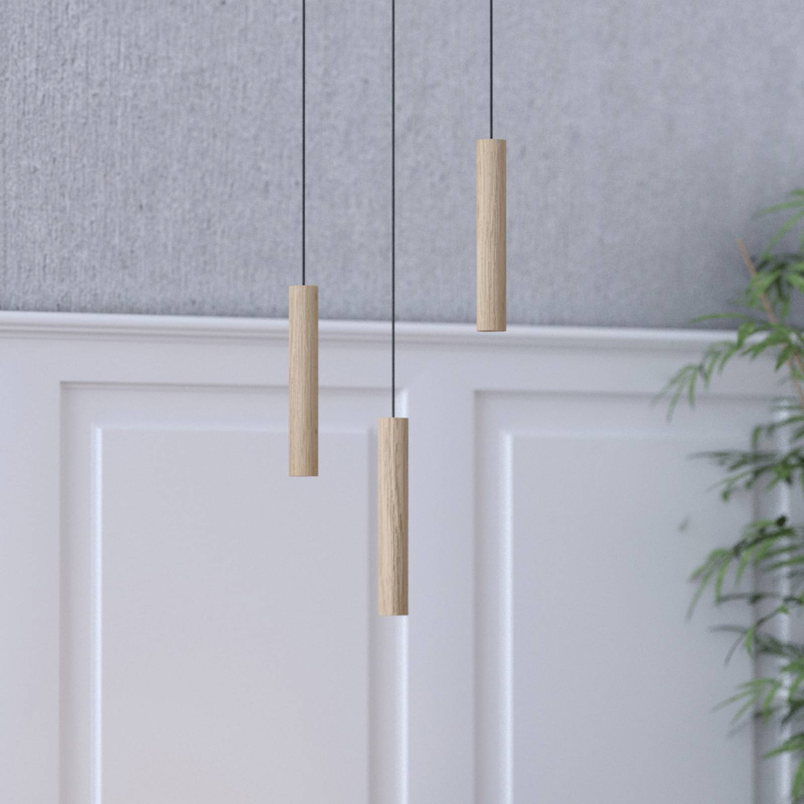 UMAGE Chimes Tall lampa wisząca LED dąb jasny