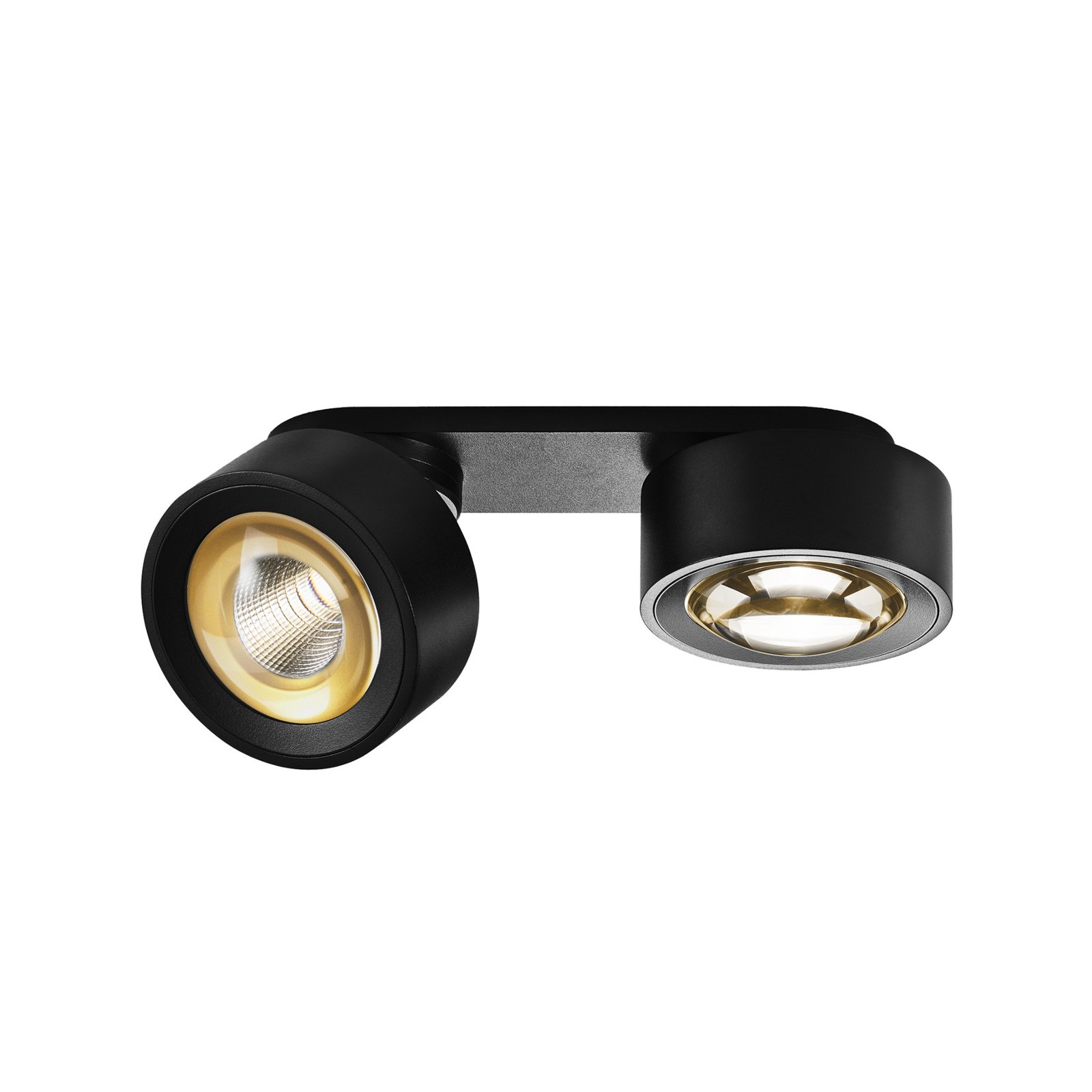 EGG DLS LED spot Clippo Optic Duo, black/gold, 2-bulb DTW