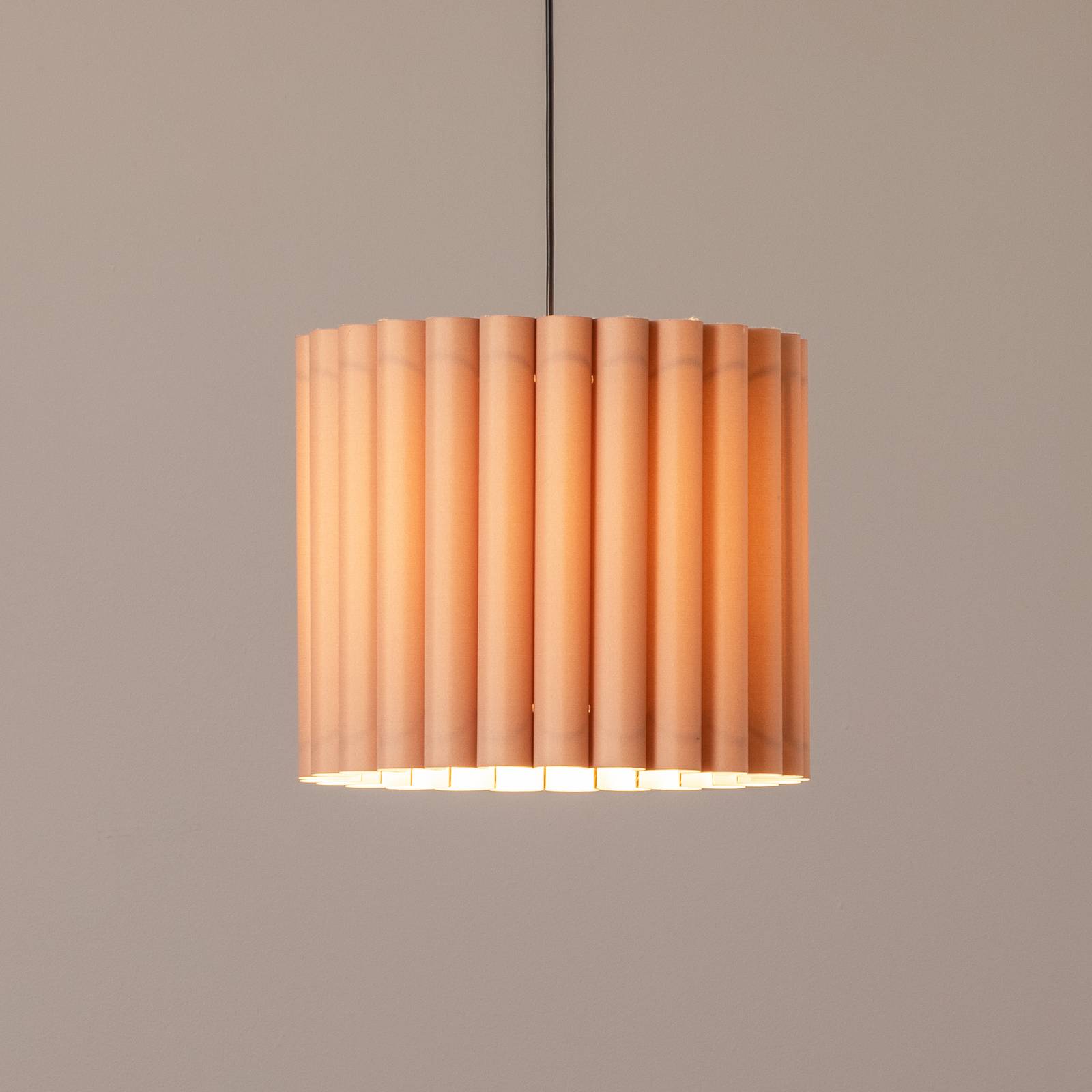 Hängeleuchte Aria, cappucino, Microfaser, E27 günstig online kaufen