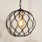 Finesse pendant light, black/gold, metal, Ø31.5 cm, E27