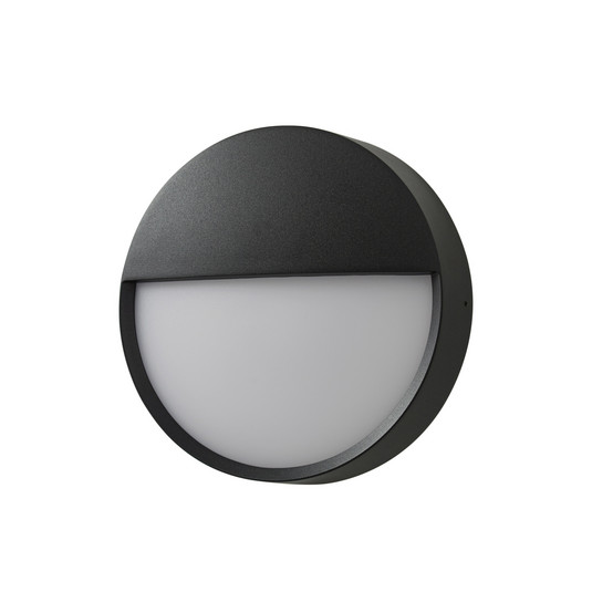 Gravo LED buiten wandlamp, zwart, Ø 25 cm, IP65 - Arcchio