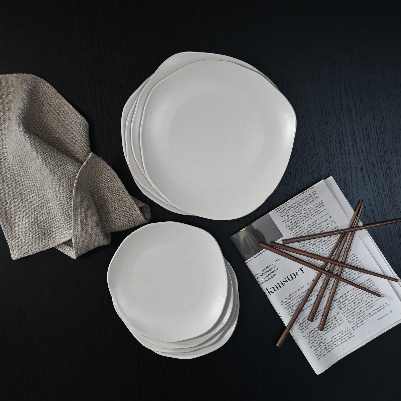 Naczynia Native, zestaw 8 sztuk, kamień, białe – 101 Copenhagen