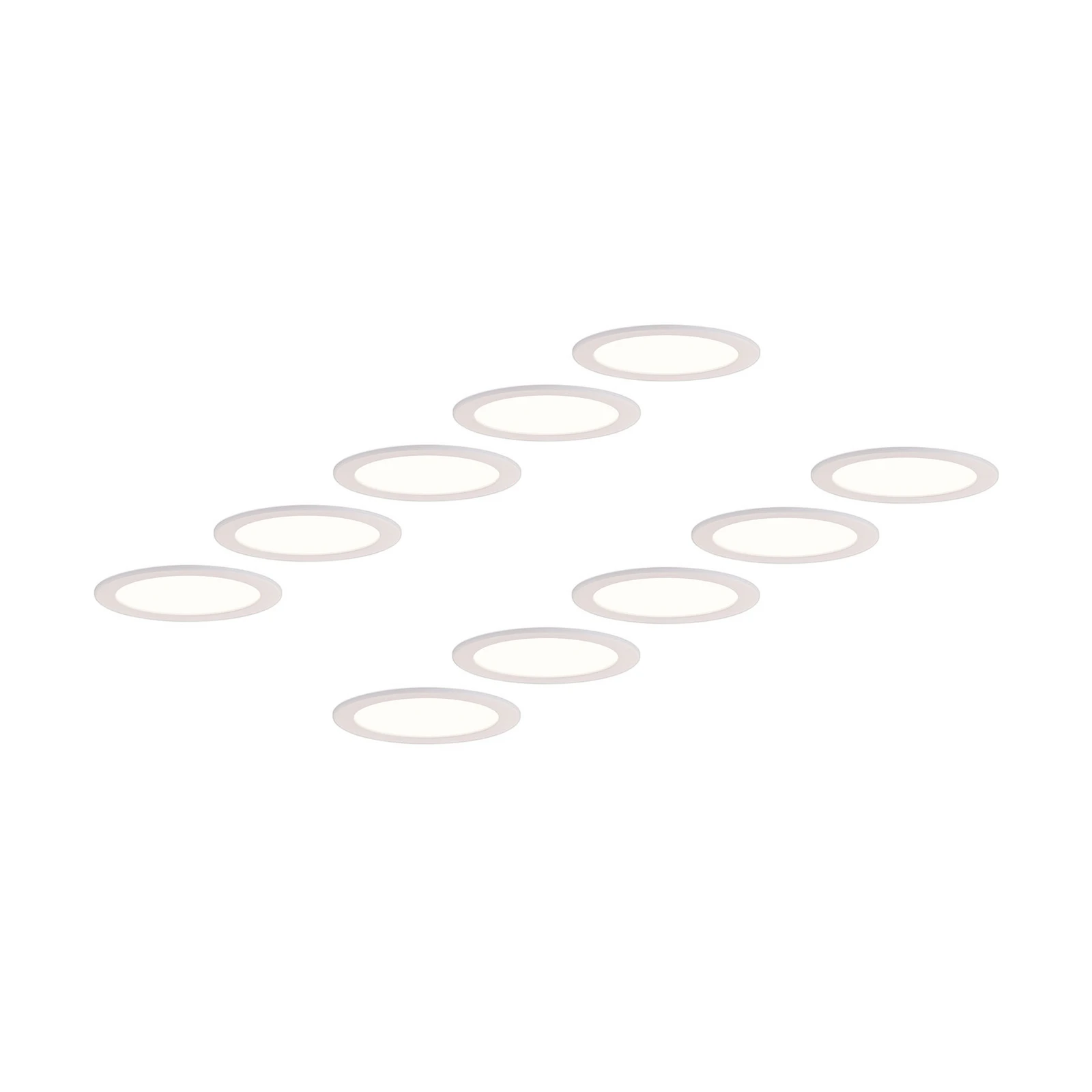 Prios LED-Einbaulampe Cadance, weiß, 22 cm, 10er-Set, CCT