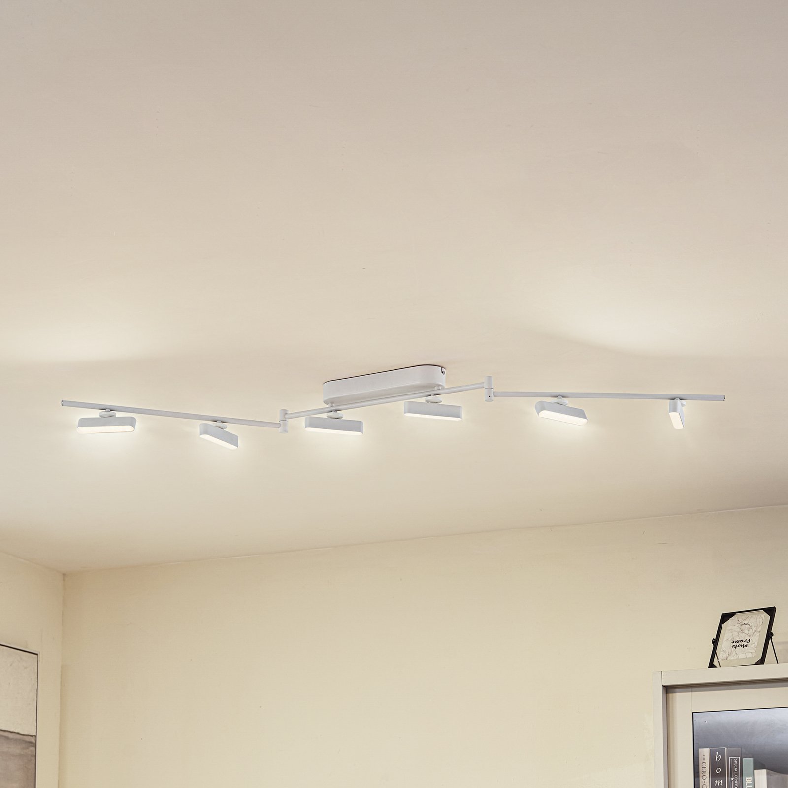 Lindby LED-Strahler Eldrin, weiß, 26,7W, 6-flammig, Eisen