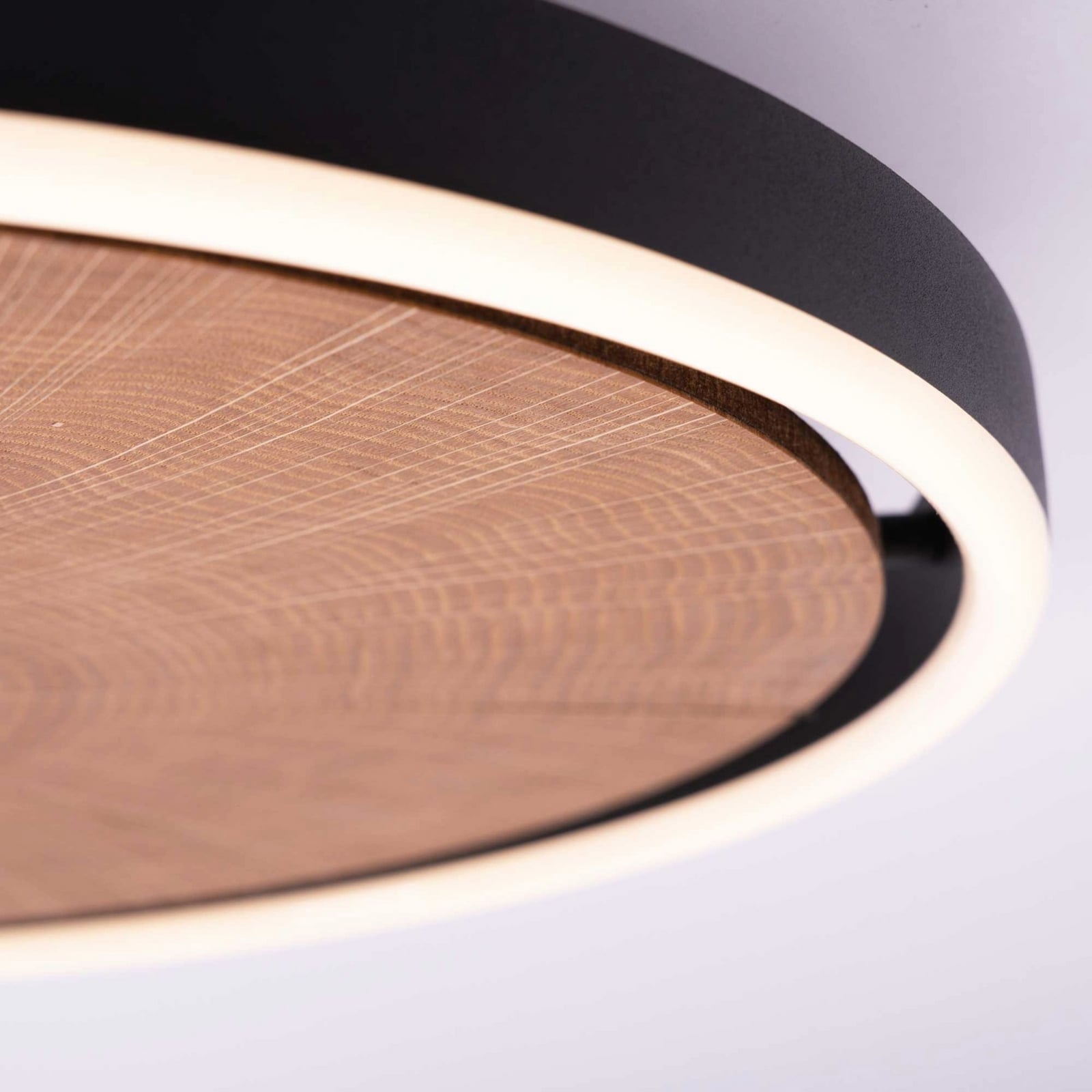 LED plafondlamp Havana M, hout/metaal, Ø 57 cm