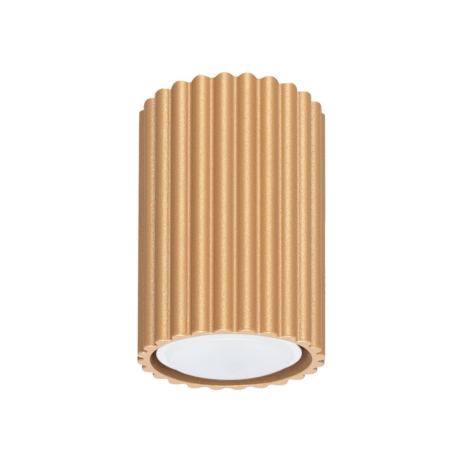 SOLLUX lighting Deckenlampe Deckenleuchte Deckenstrahler Lampe Decke Aluminium 1 Flammig 6,5 x 6,5 x 10 cm Karbon Gold