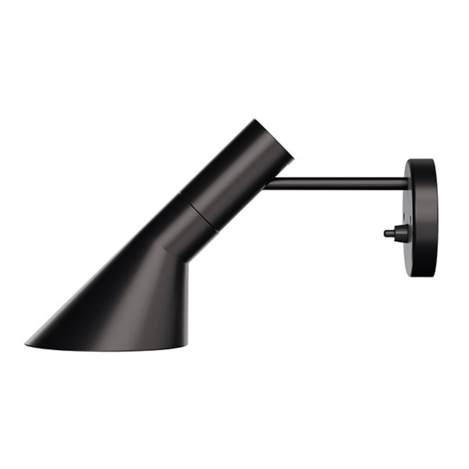Louis Poulsen AJ - wall light, black, for Living / Dining Room, steel, E14, 20 W, energy efficiency: A++, H: 18 cm