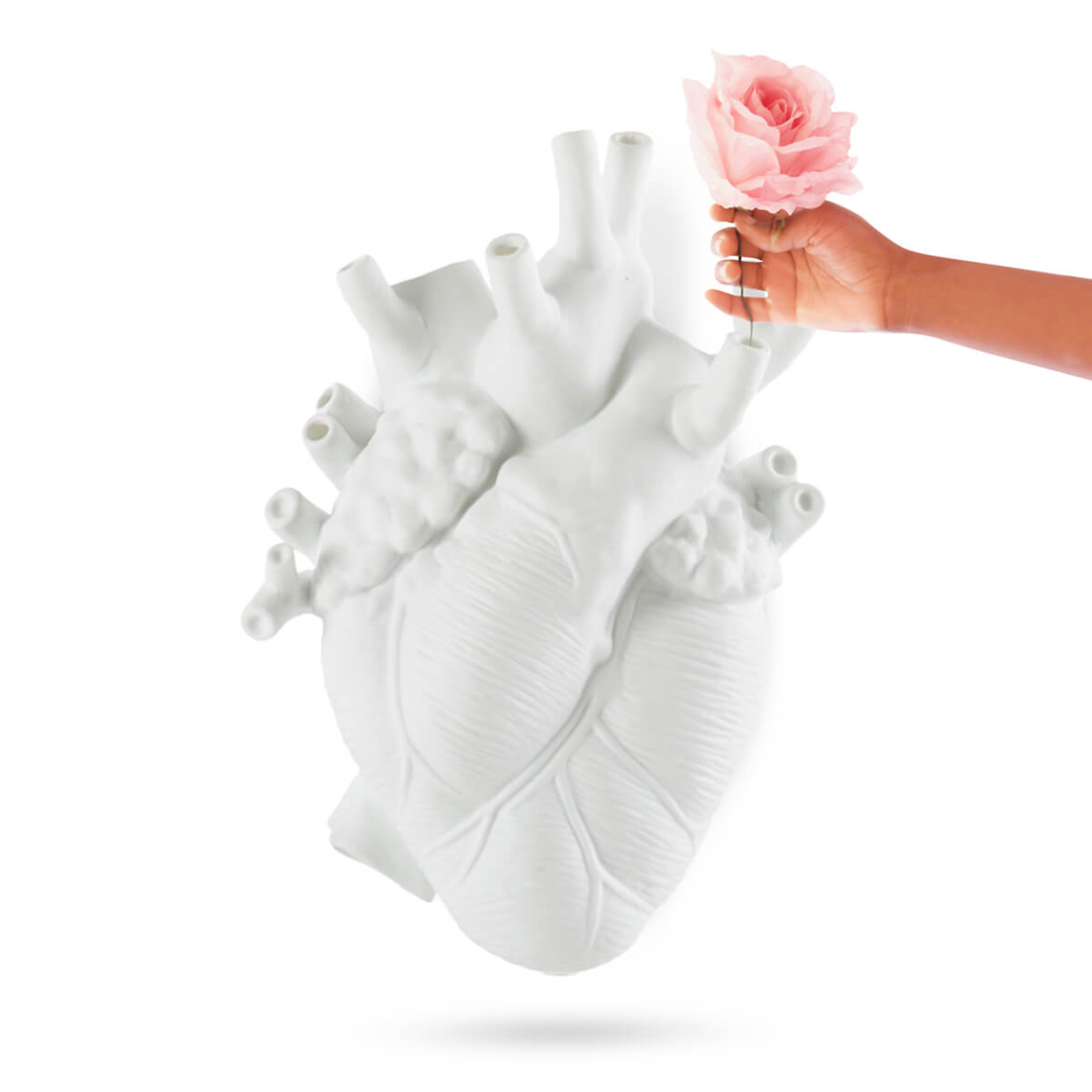 SELETTI Love in Bloom Reuzenvaas, wit, h 60 cm, glasvezel