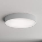 Taklampe Cleo 500, grå, sensor, IP54, Ø 50 cm, metall