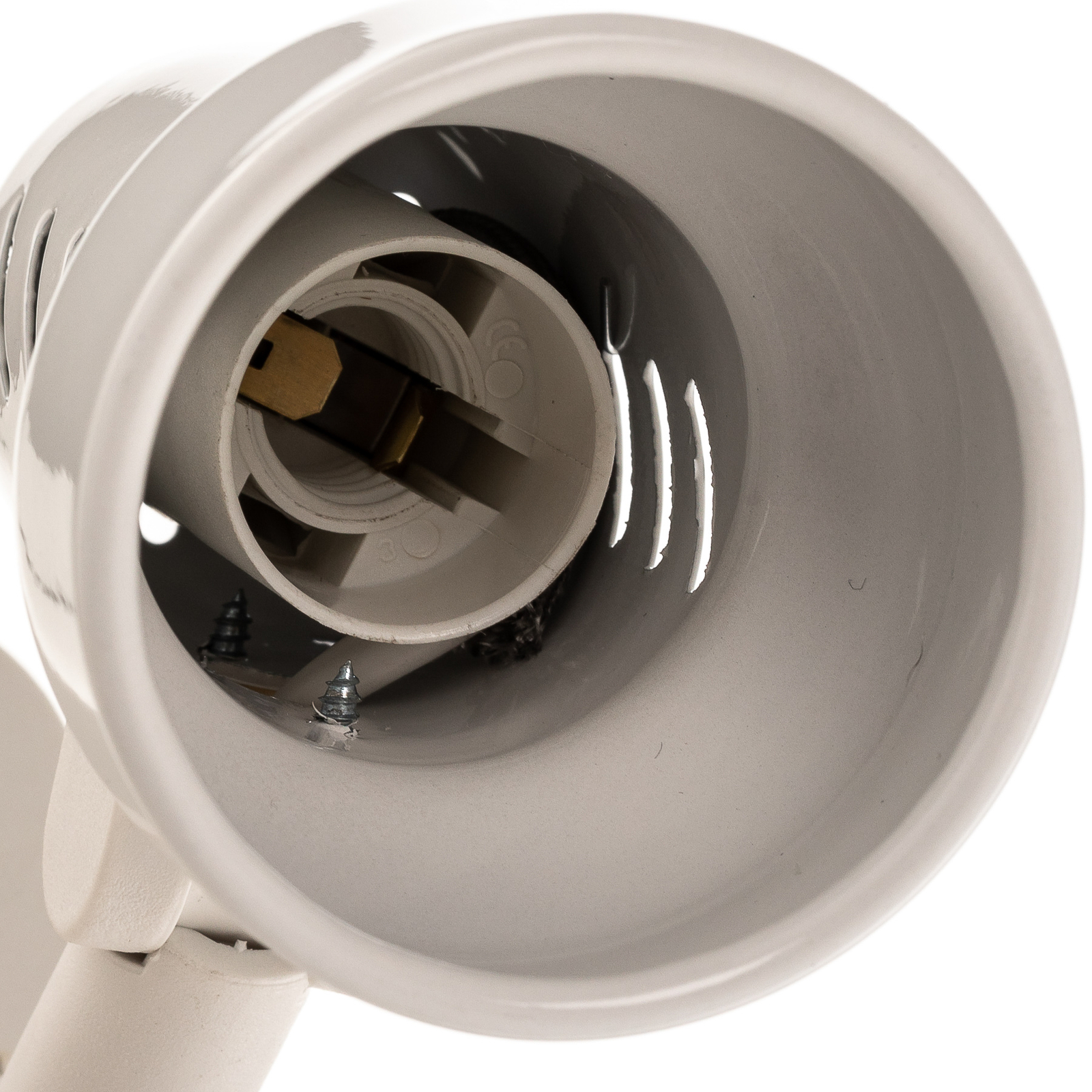 Lámpara de pinza KM White con cable y enchufe, E14