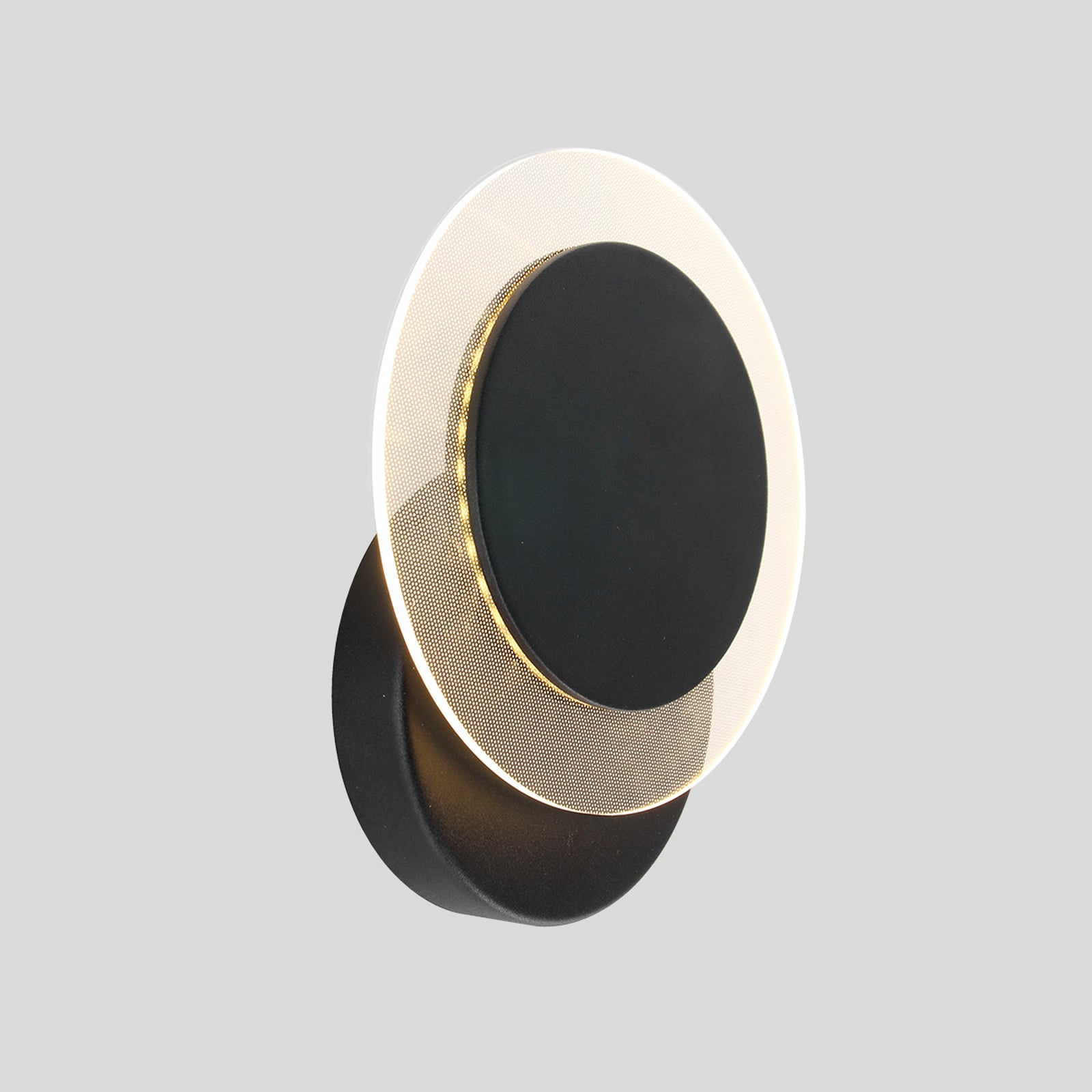 Aplique de pared LED Lido, negro, metal, 2700 K