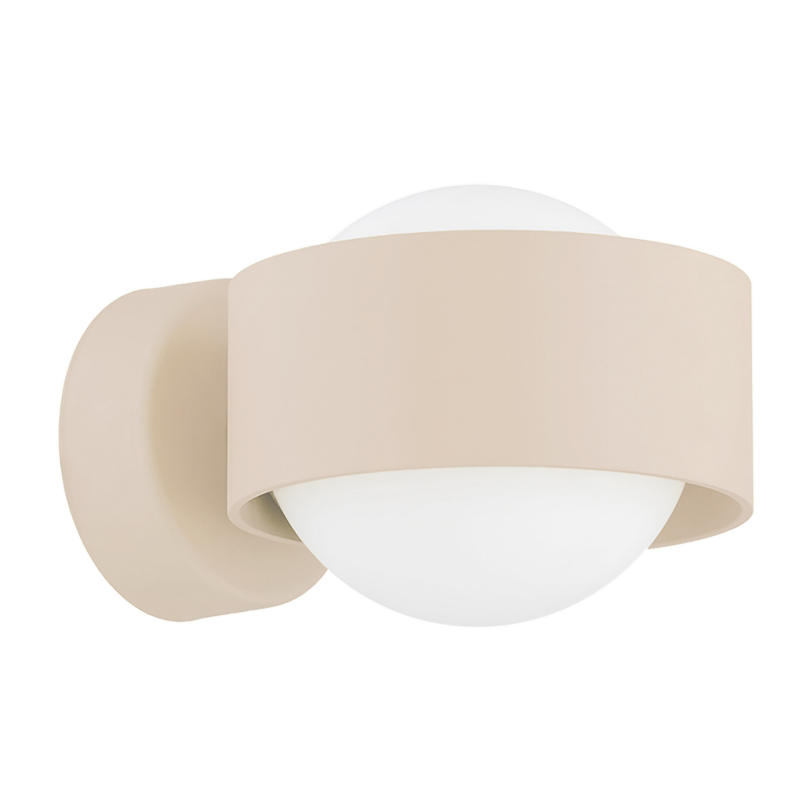 Wandlamp Mado, beige, Ø 8 cm, staal/glas, 1-lamp, G9