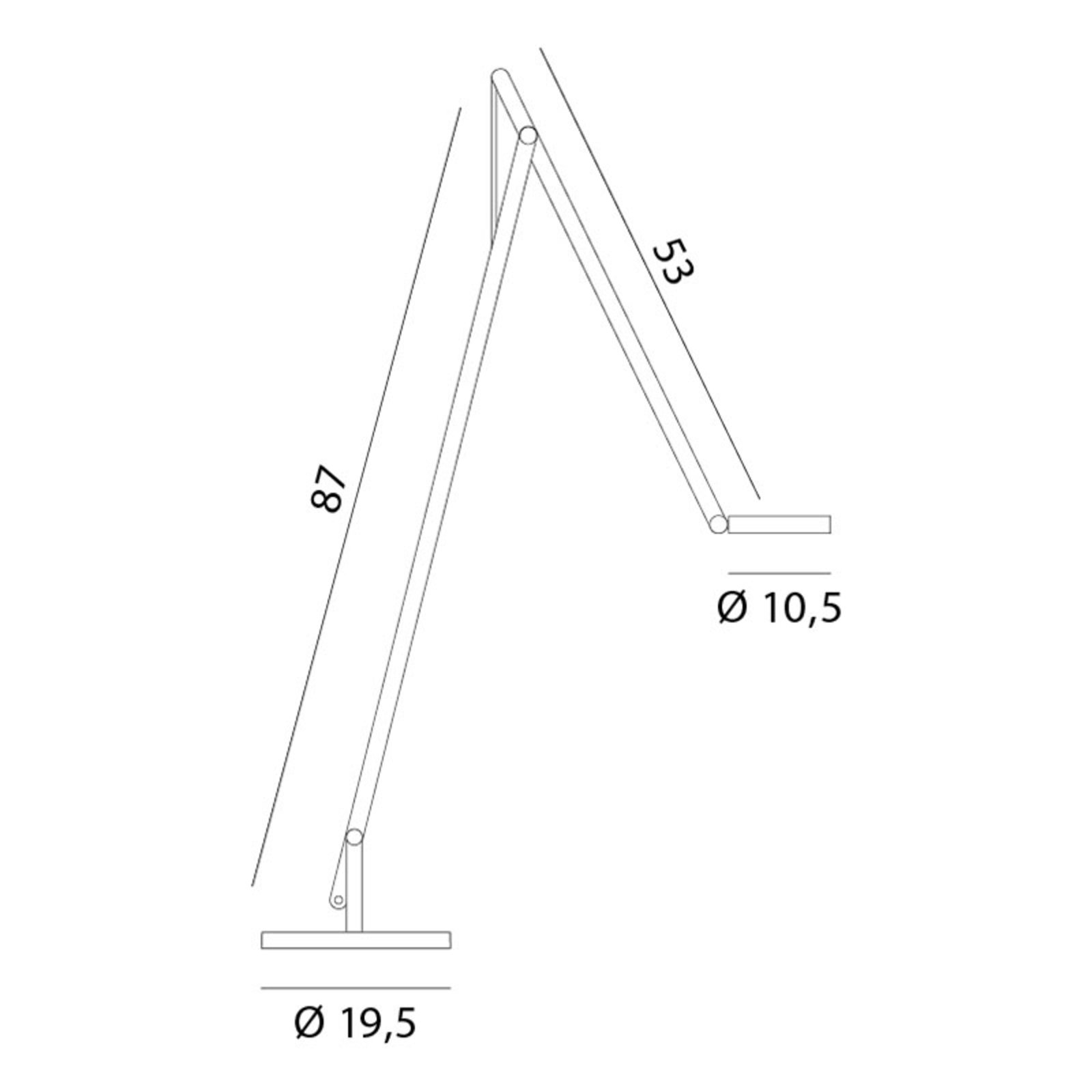 String F1 Vloerlamp DTW Matt Black/Orange - Rotaliana