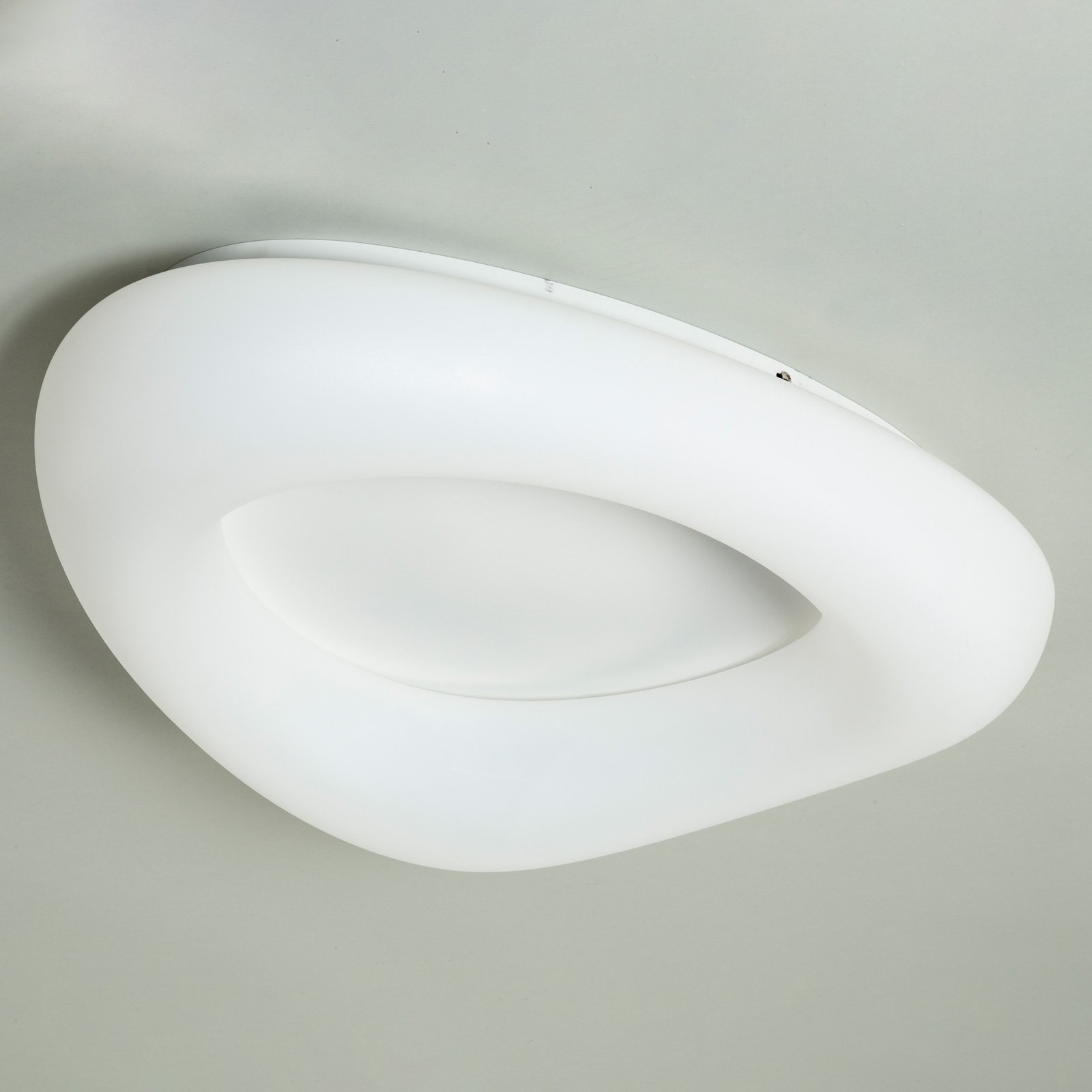 Wofi Lahti LED ceiling lamp, three dimming evels, for Living / Dining Room, plastic, metal, 24 W, energy efficiency: A+, L: 62 cm, W: 53 cm, H: 13 cm