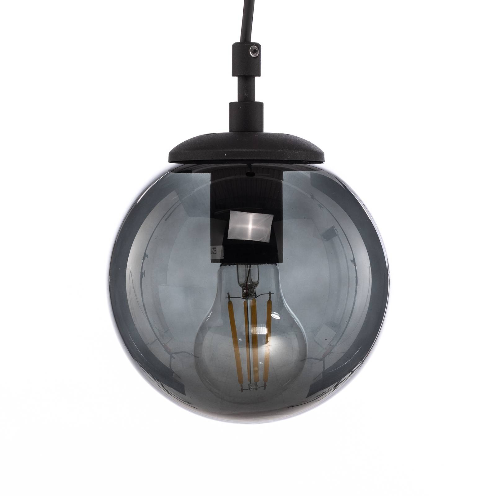 Lampa wisząca Efe 2155, klosz z dymionego szkła, Ø15cm