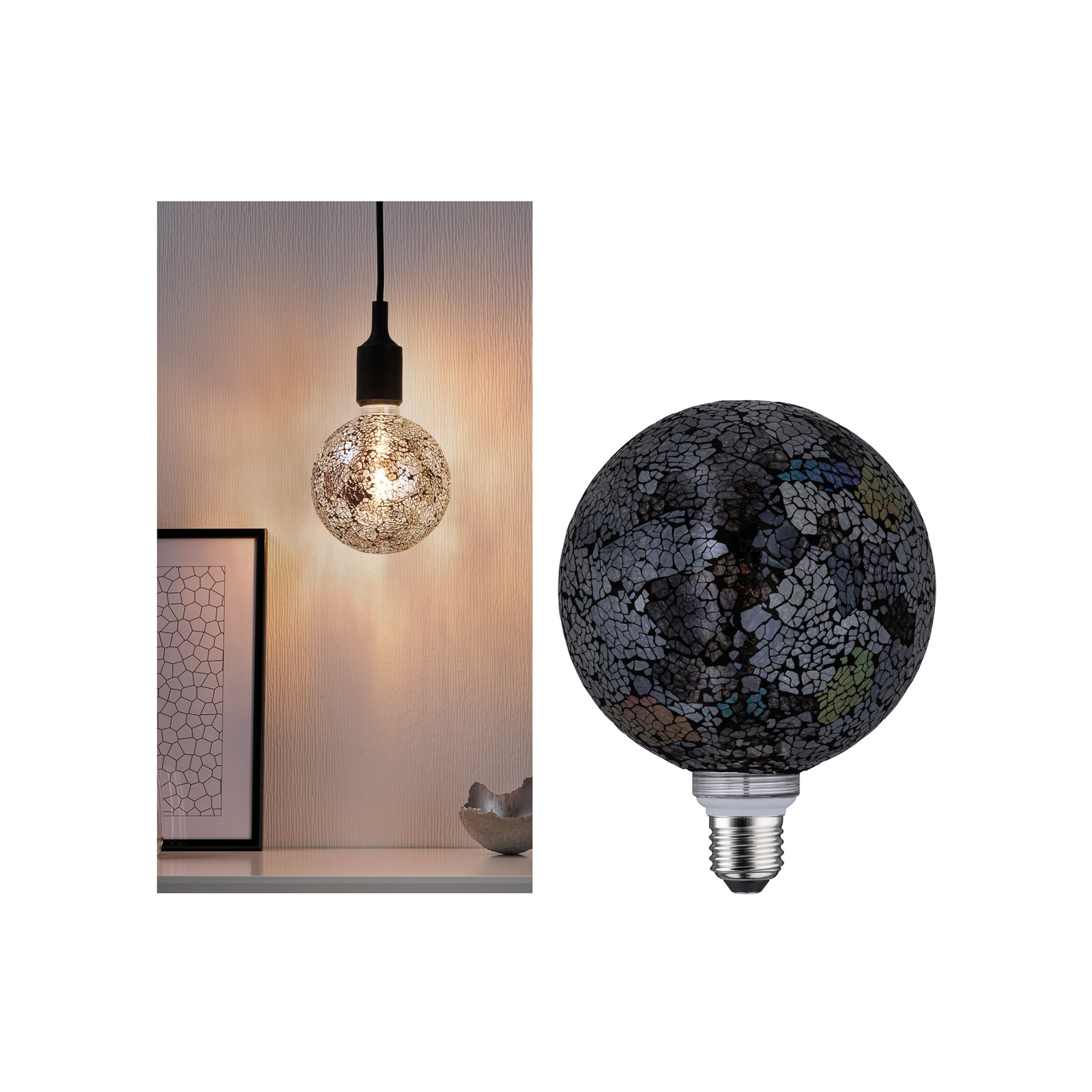 Paulmann E27 LED Globe 5W Miracle Mosaic crna