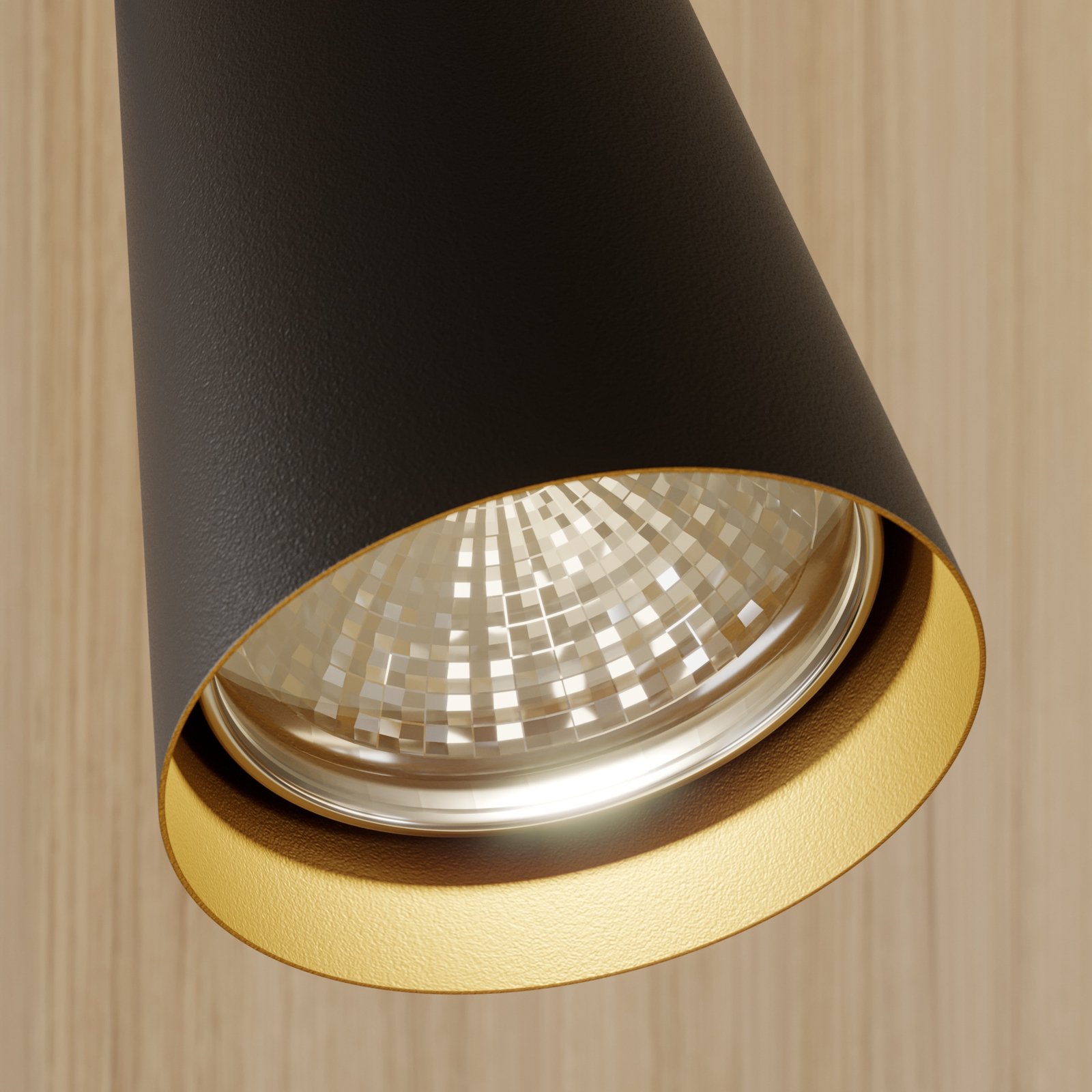 Lucande Angelina lampa stołowa, czarno-złota