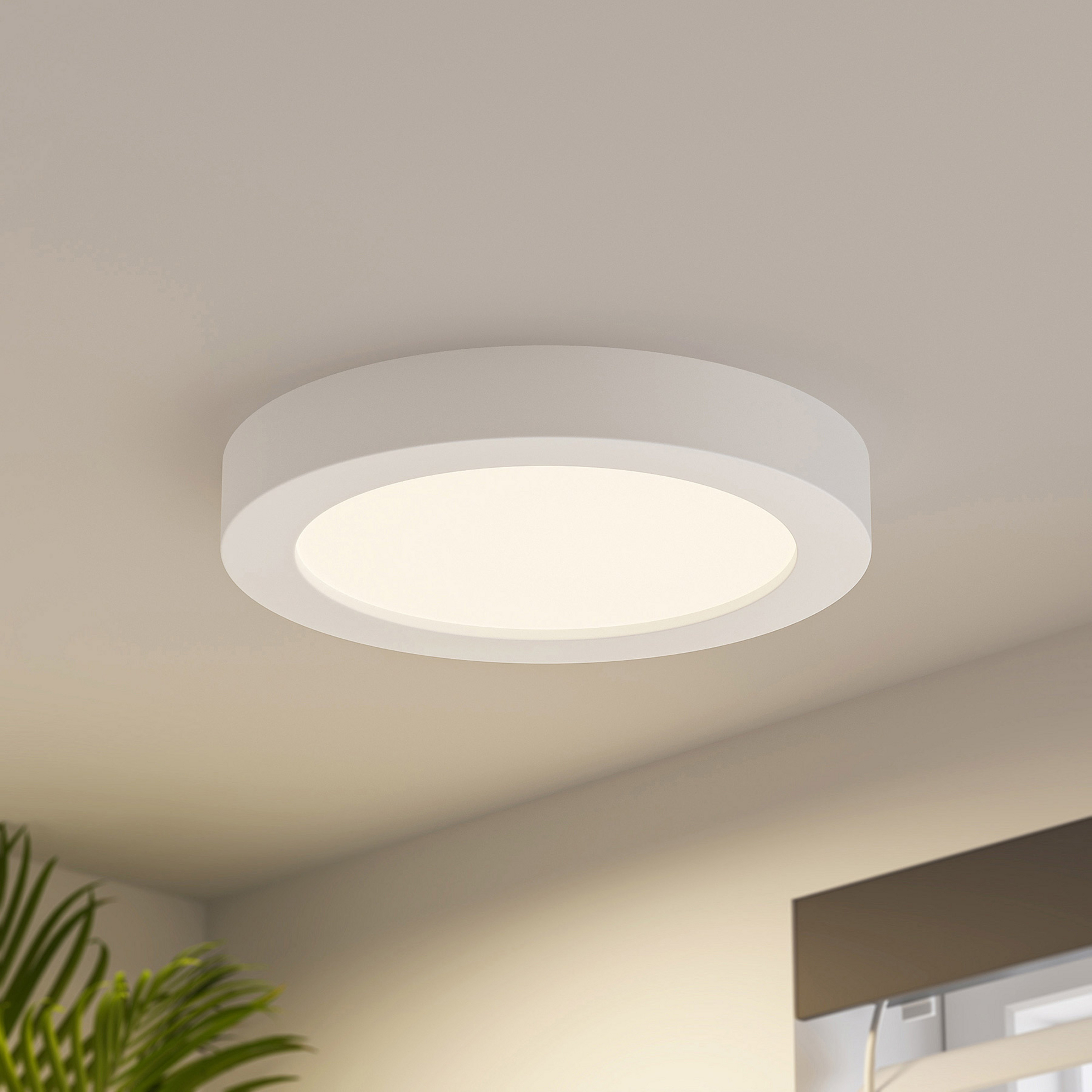 Prios LED-Deckenleuchte Edwina, weiß, 25 cm, CCT, IP44