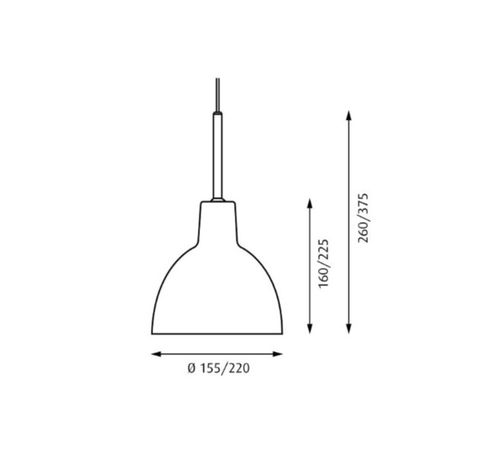 Ansamblu complet pentru Toldbod Glass Lustră Pendul ø220 - Louis Poulsen