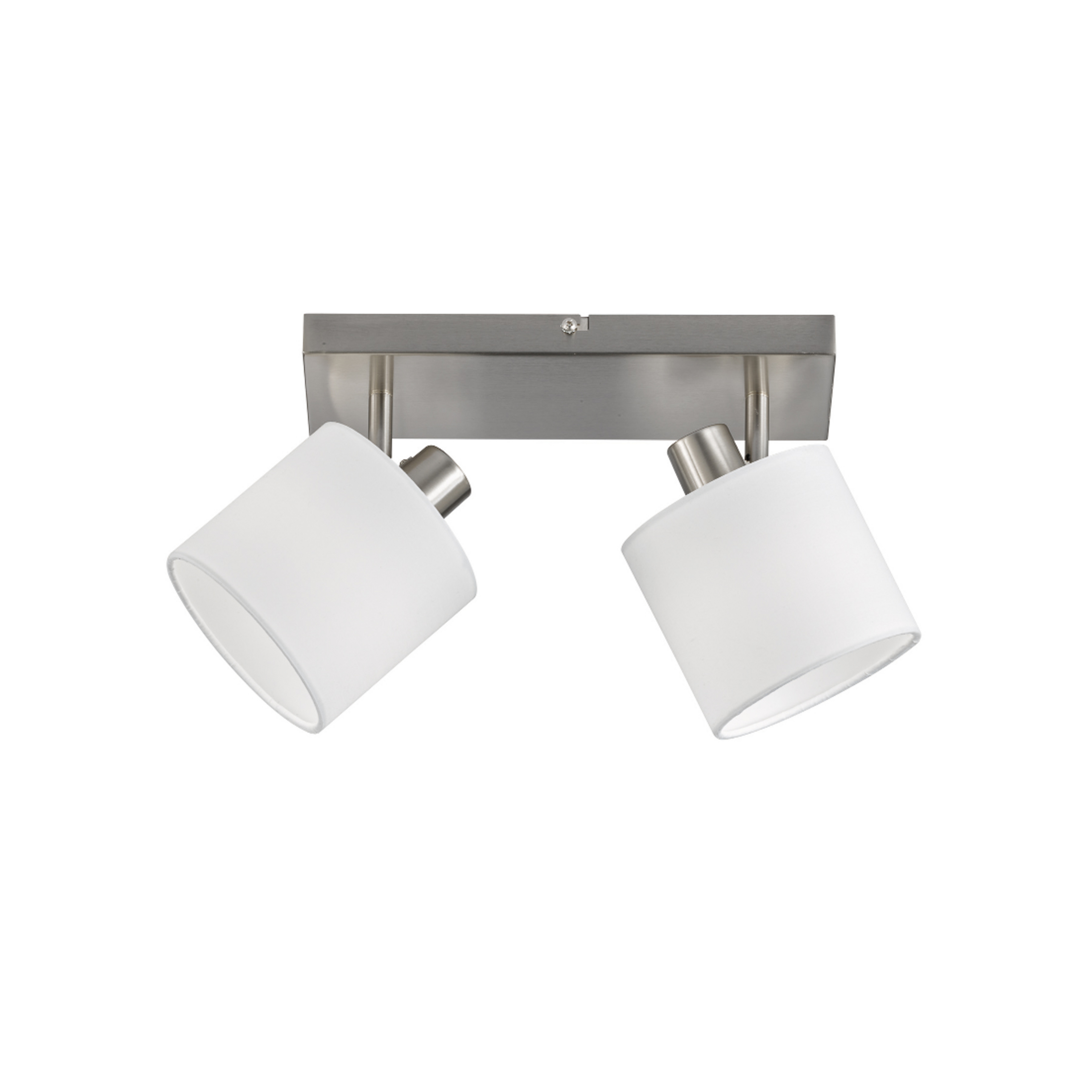 Deckenstrahler Tommy, nickel/weiß, Länge 28 cm, 2-flg. Stoff