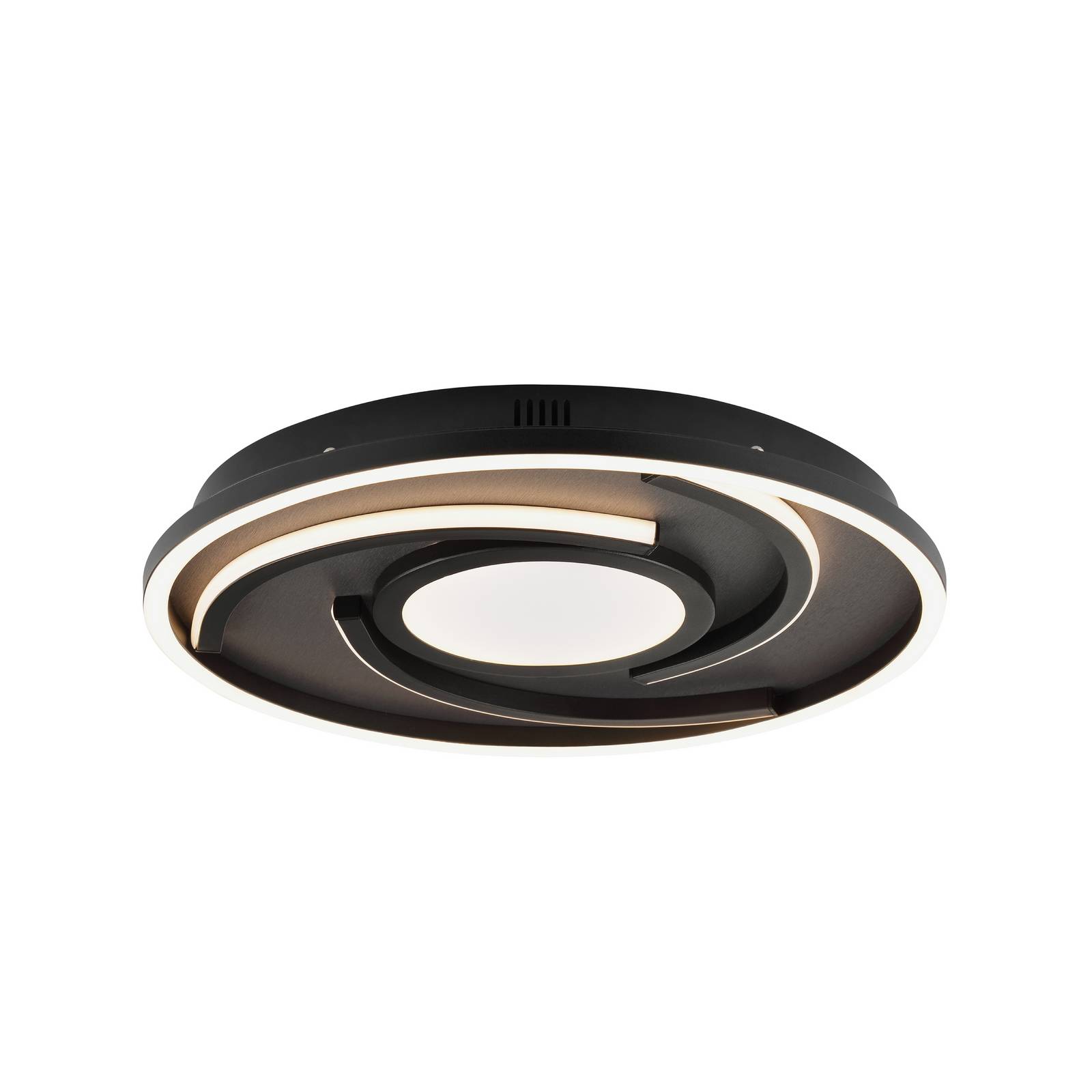 Lampa sufitowa LED Hardy, Ø 35 cm, czarny matowy, metal/tkanina