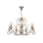 Mauro chandelier, beige, 7-bulb, Ø 62 cm, metal, E14