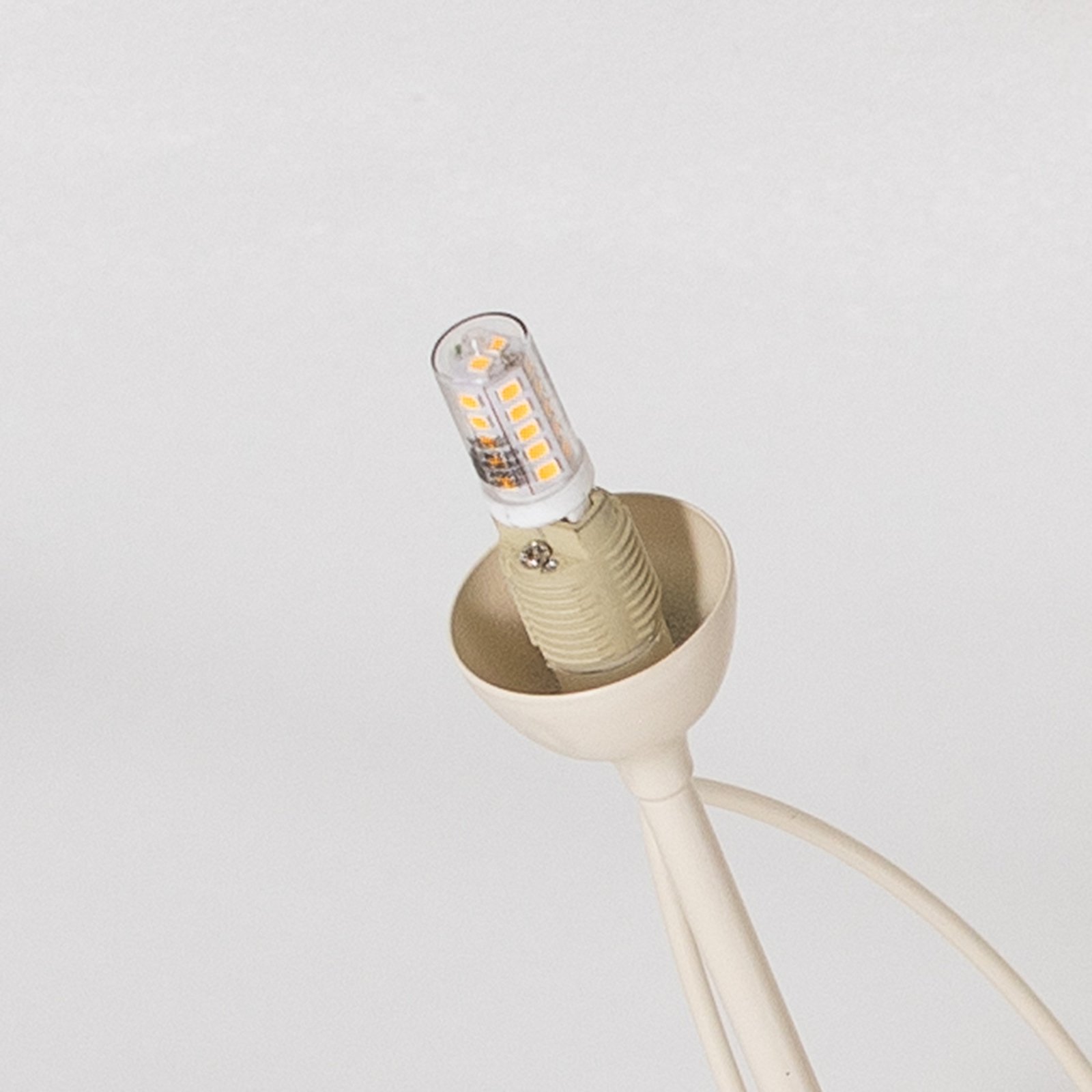 Plafonnier Gloriosa, verre, crème, à 10 lampes