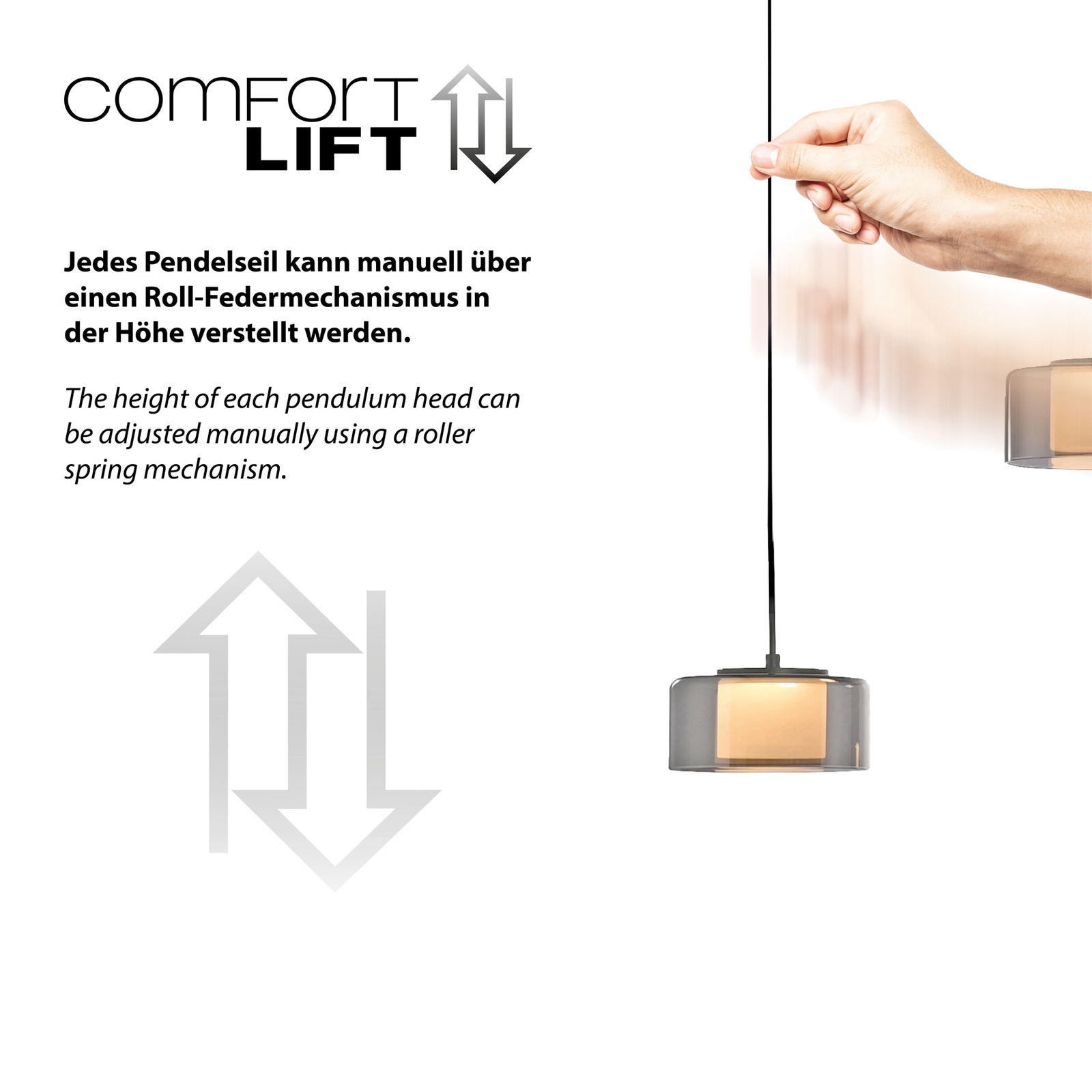 Paul Neuhaus LED piekaramā lampa Rika, 135 cm, stikls, aptumšojama