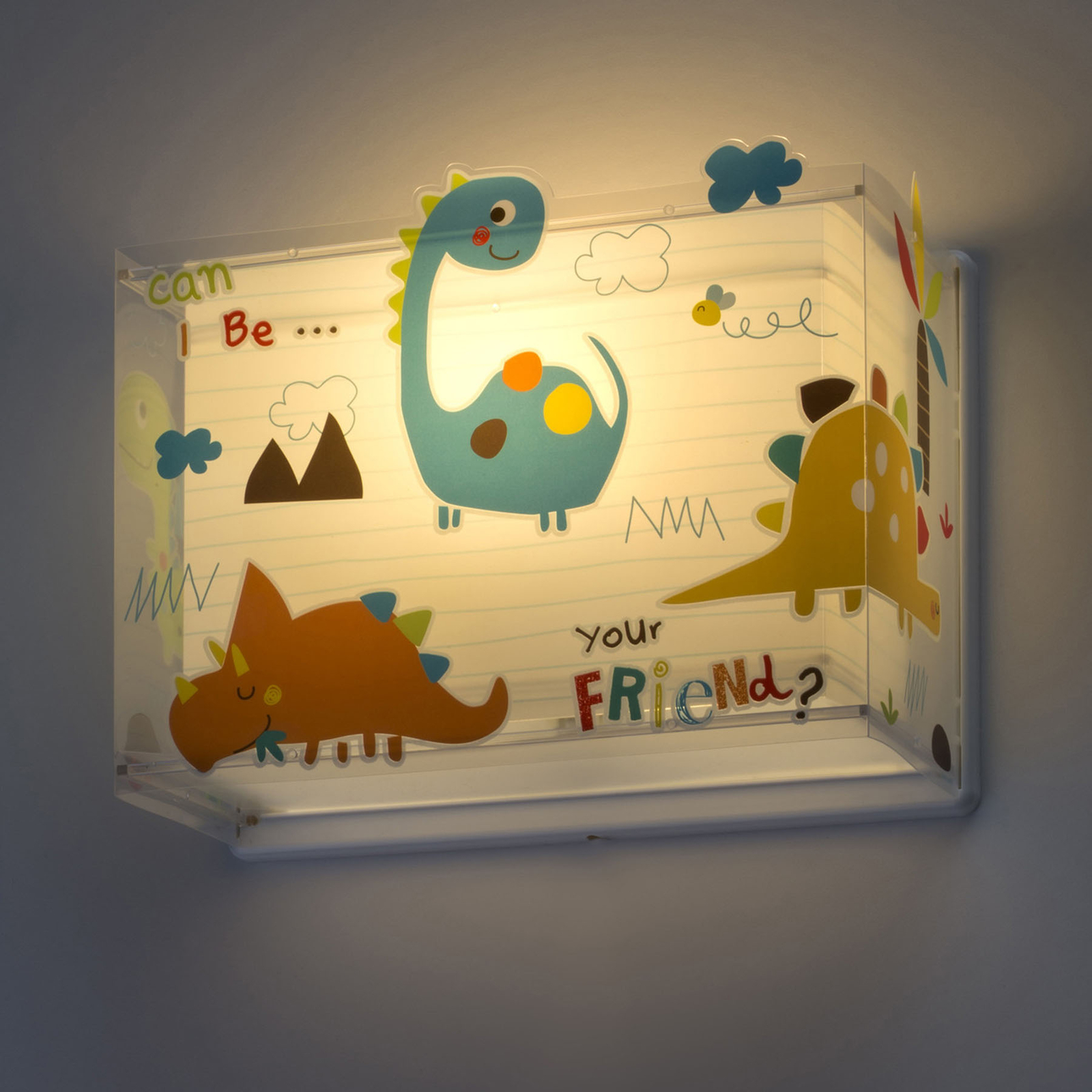 Aplique de pared infantil Dino con enchufe