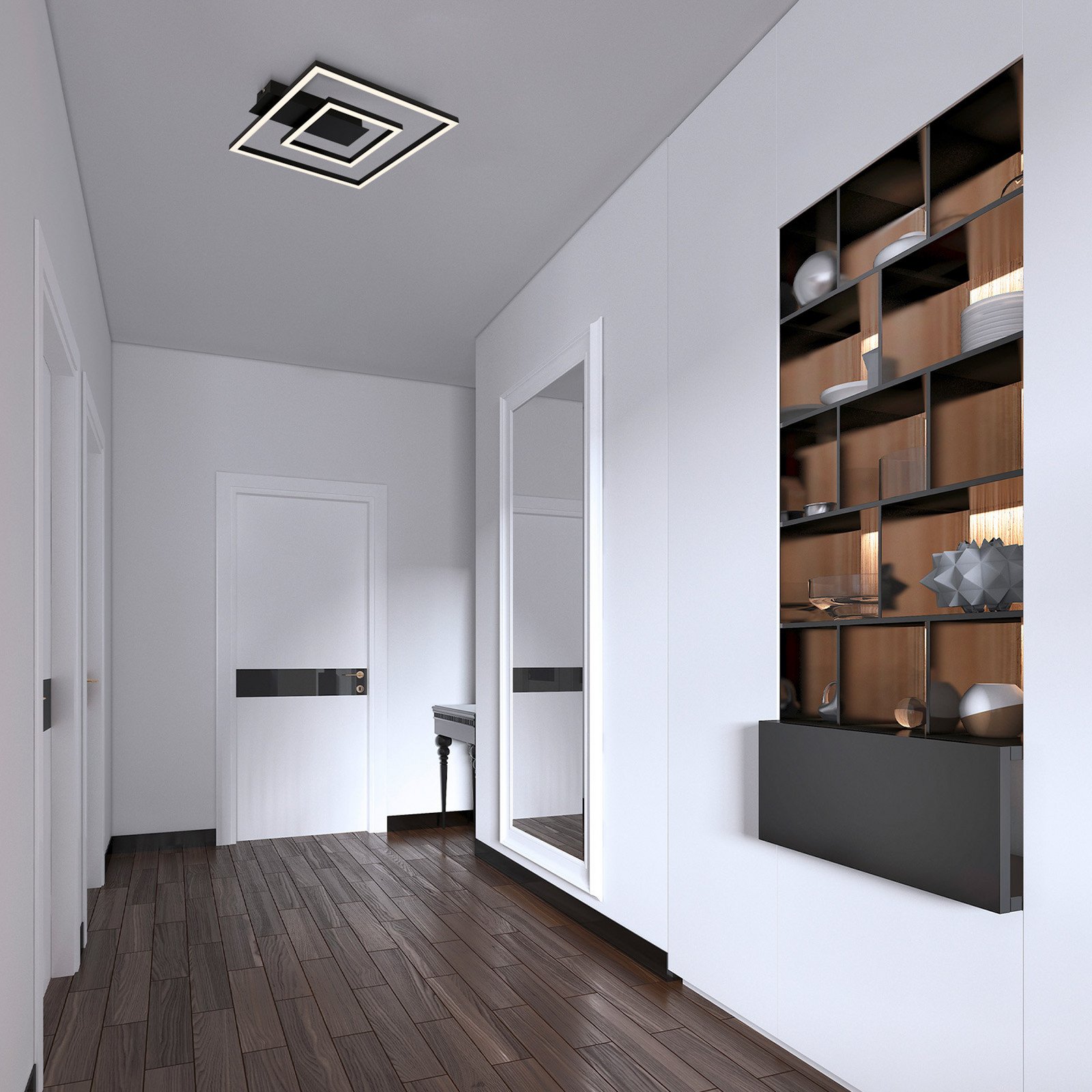 Briloner Plafonieră LED 3772 cu 2 rame negru - Camera de zi / sufragerie - modern - Metal