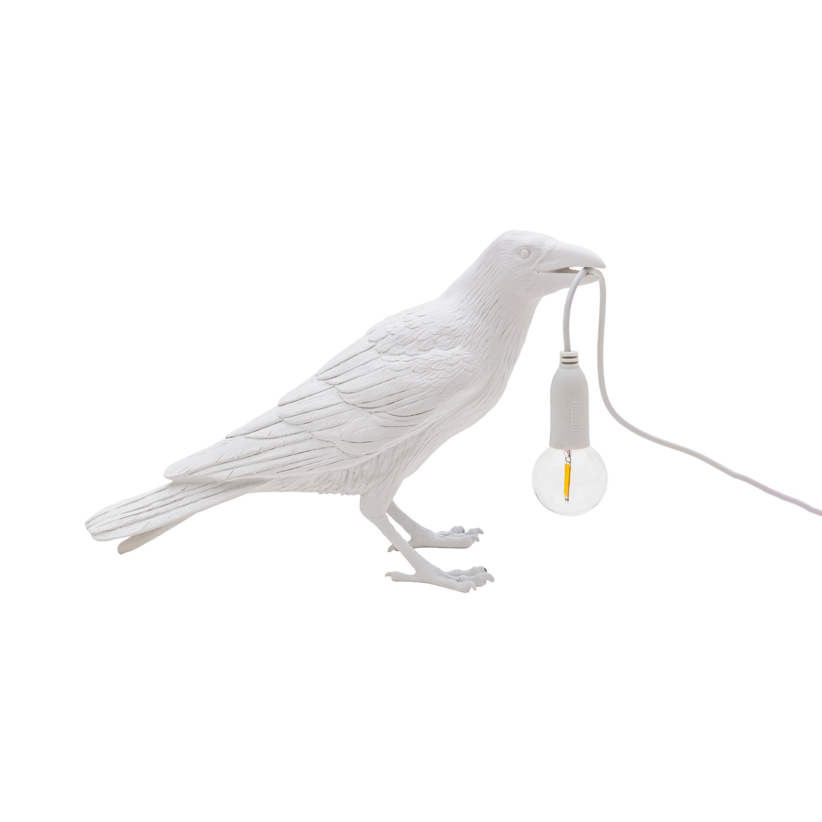 SELETTI Bird Lamp LED-Dekotischlampe wartend, weiß