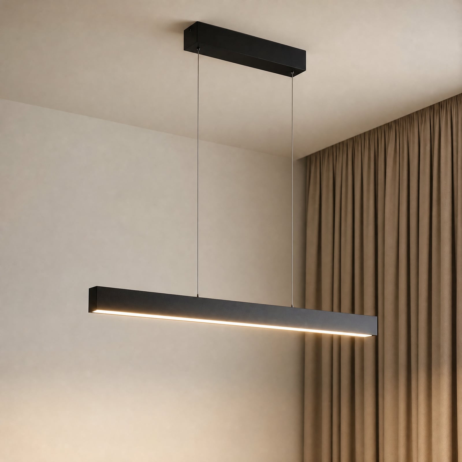 Lucande Smart LED-hængelampe Mylosh, sort, CCT, Tuya