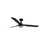 LED stropní ventilátor Punt M, černý, DC, tichý, 130 cm, CCT