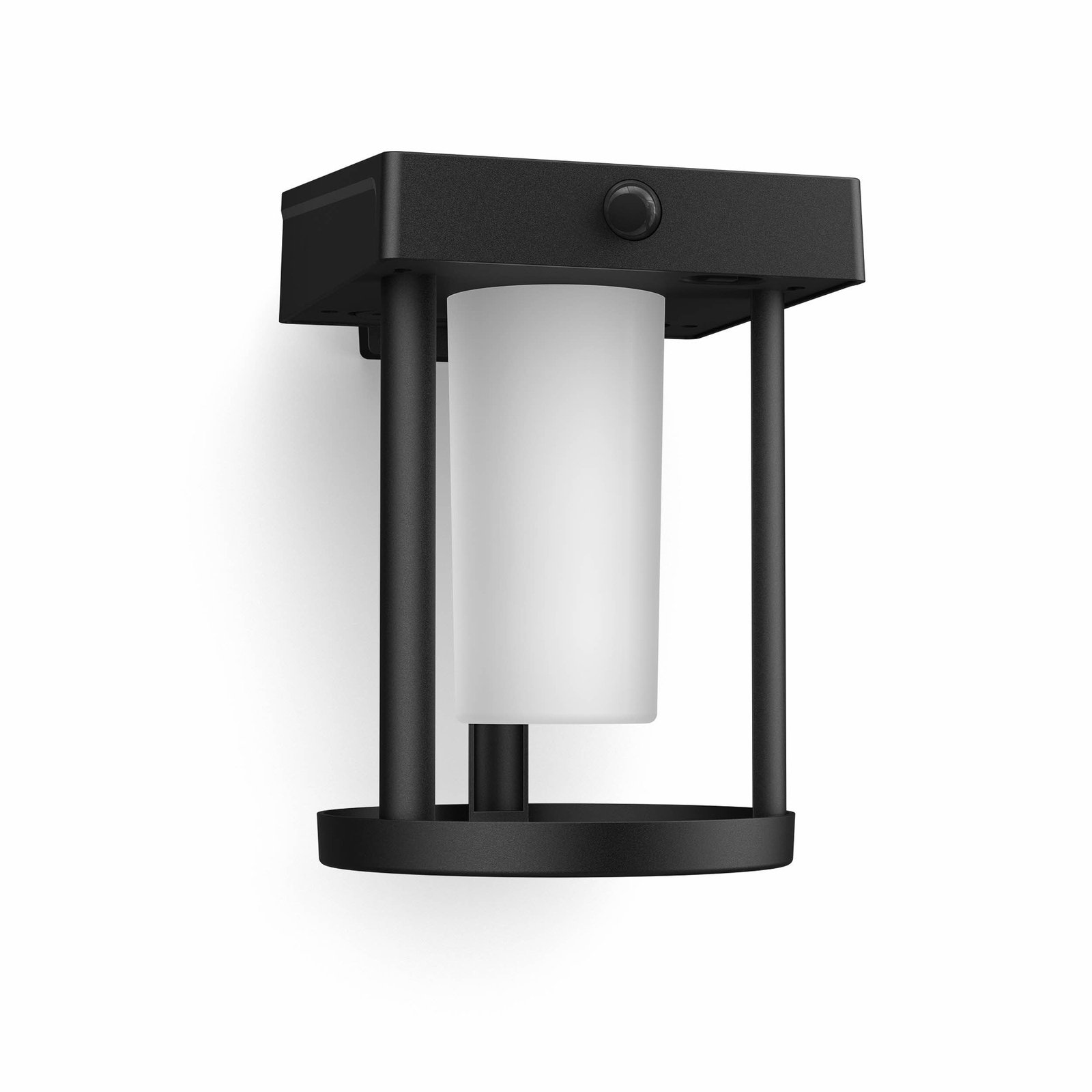 Philips LED соларна стенна лампа Camill, черна/бяла, Ø 14 cm