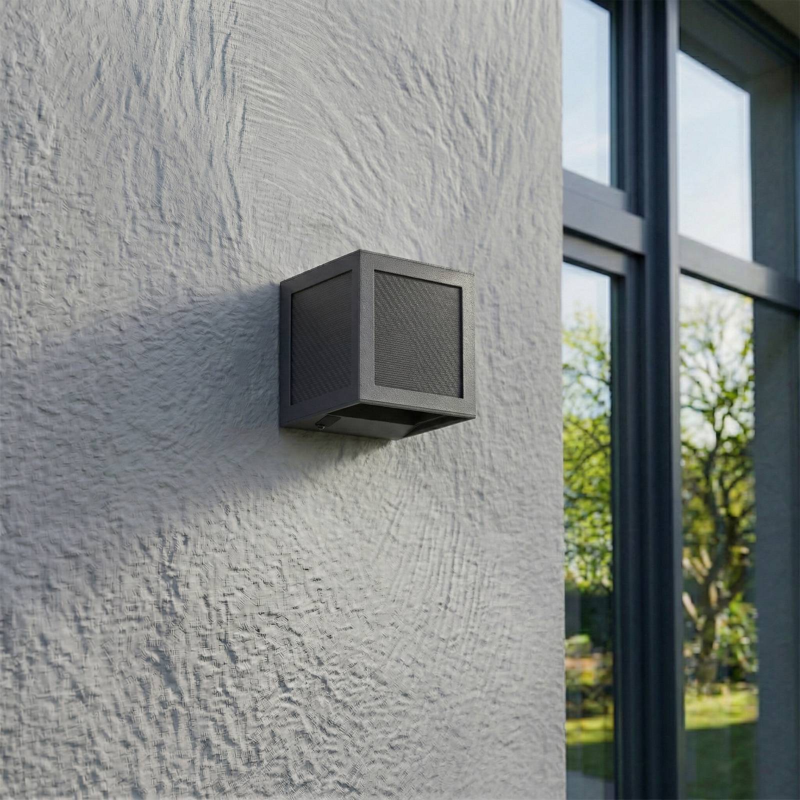  Prios Prios Led-solarwandleuchte Avvin, Schwarz, Würfel, Sensor 