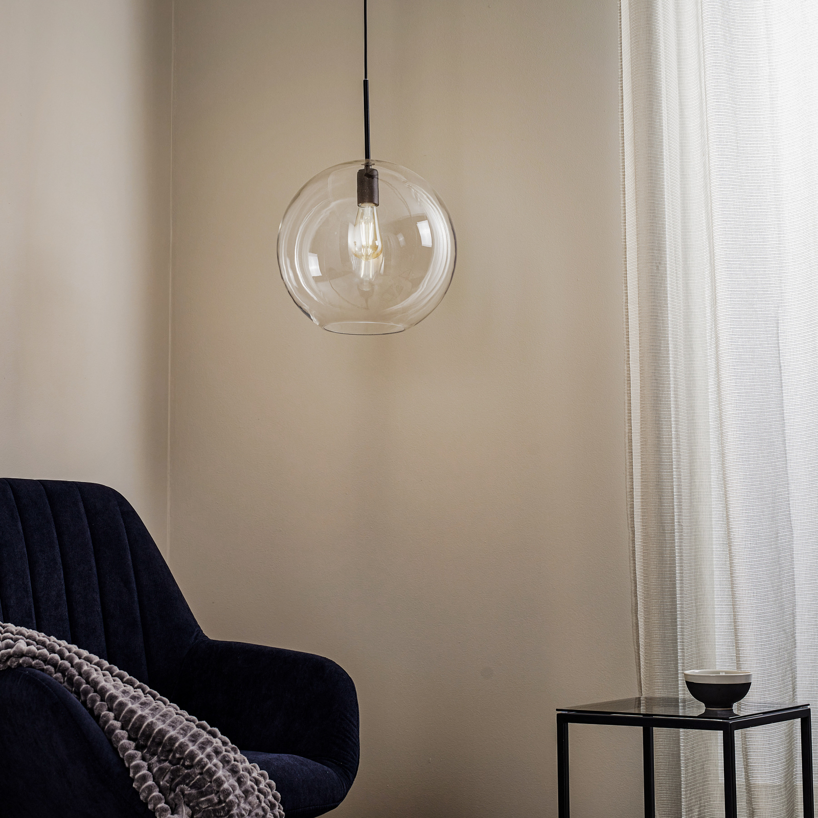 Sphere XL pendant light with glass shade