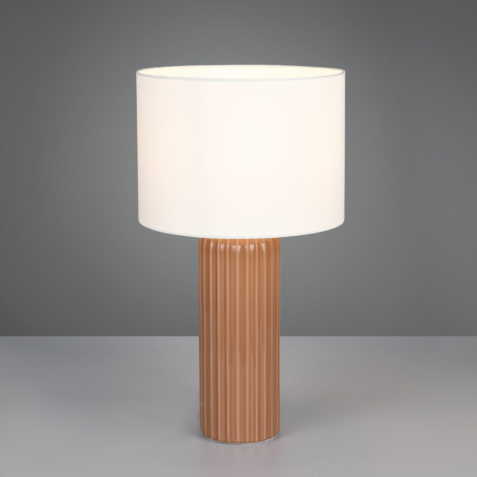 Reality Leuchten Lampa de masă Blair înălțime 51 cm moka E27 ceramică - Camera de zi / sufragerie - Modern - moka alb