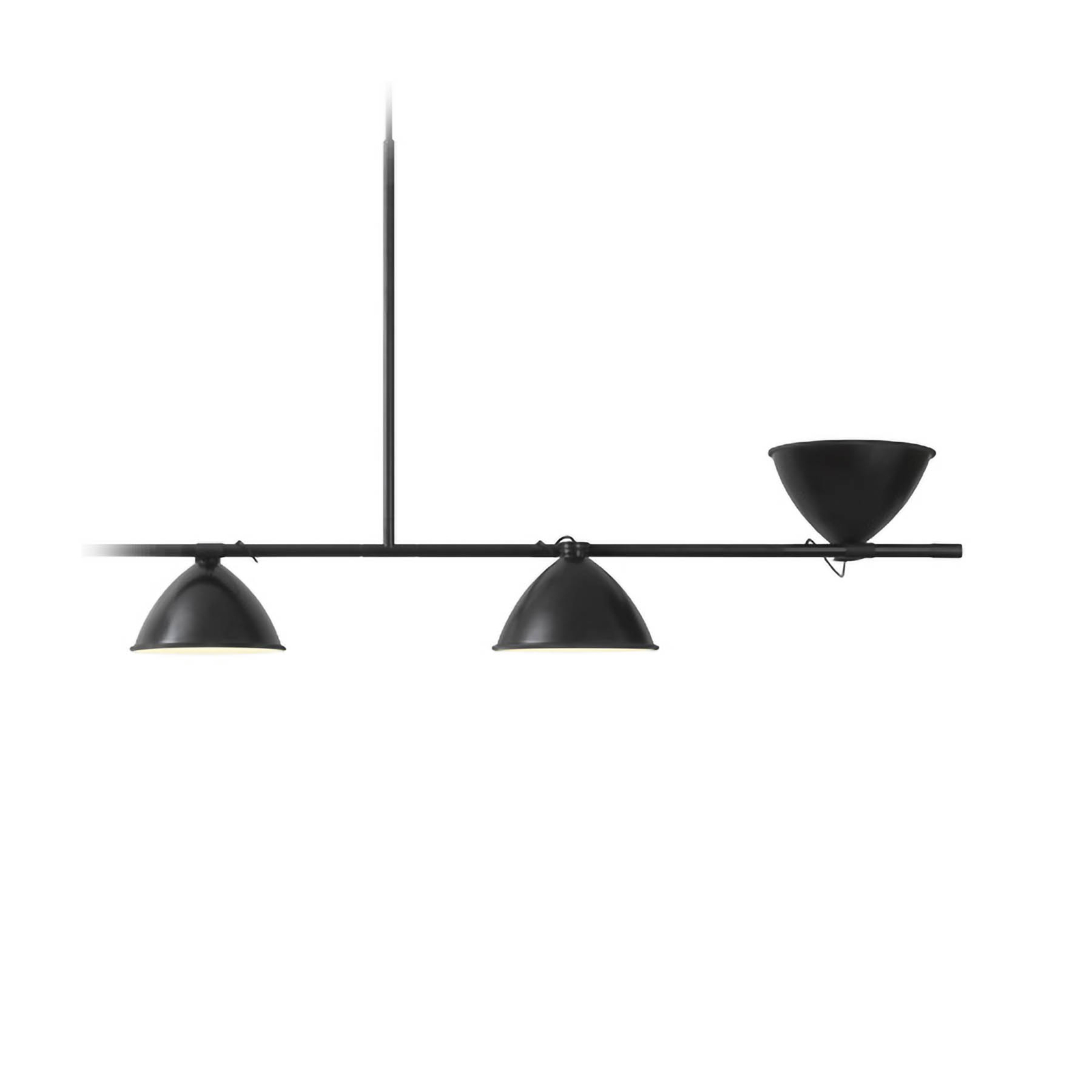 Nemo Suspension LBB01, noir, 4 lampes, aluminium