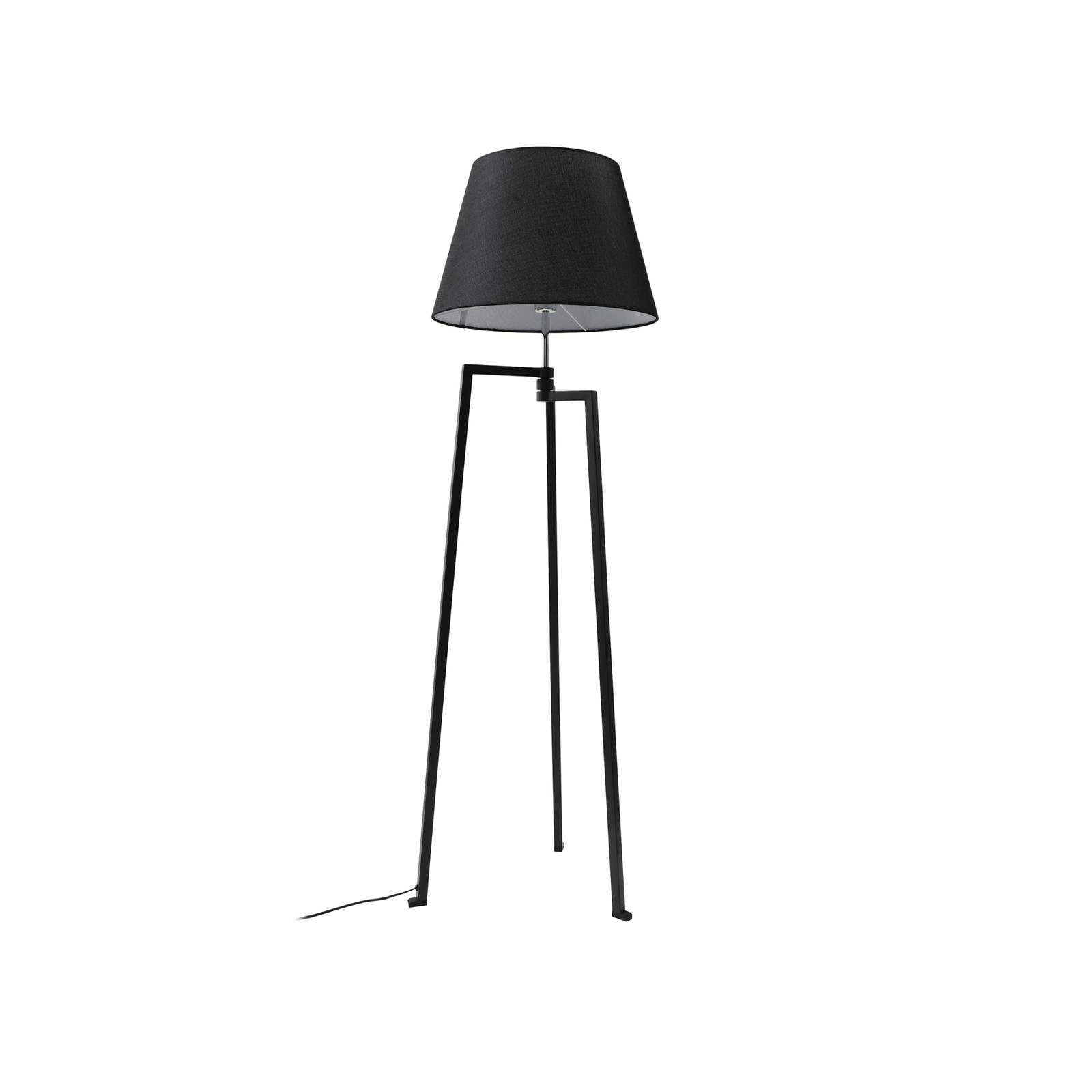 Lucande Stehleuchte Amona, schwarz, Textil, 150 cm, Dreibein