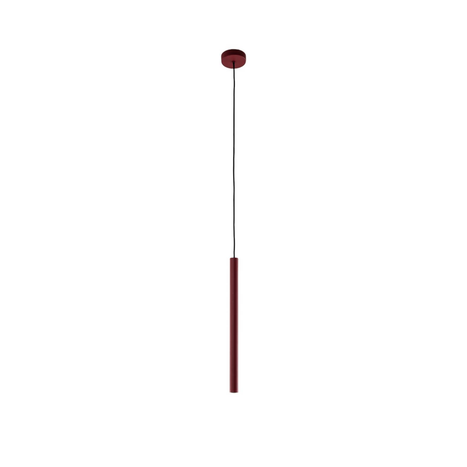 LED-Pendelleuchte Rulo, rot, Ø 3,2 cm, Stahl, 3000 K