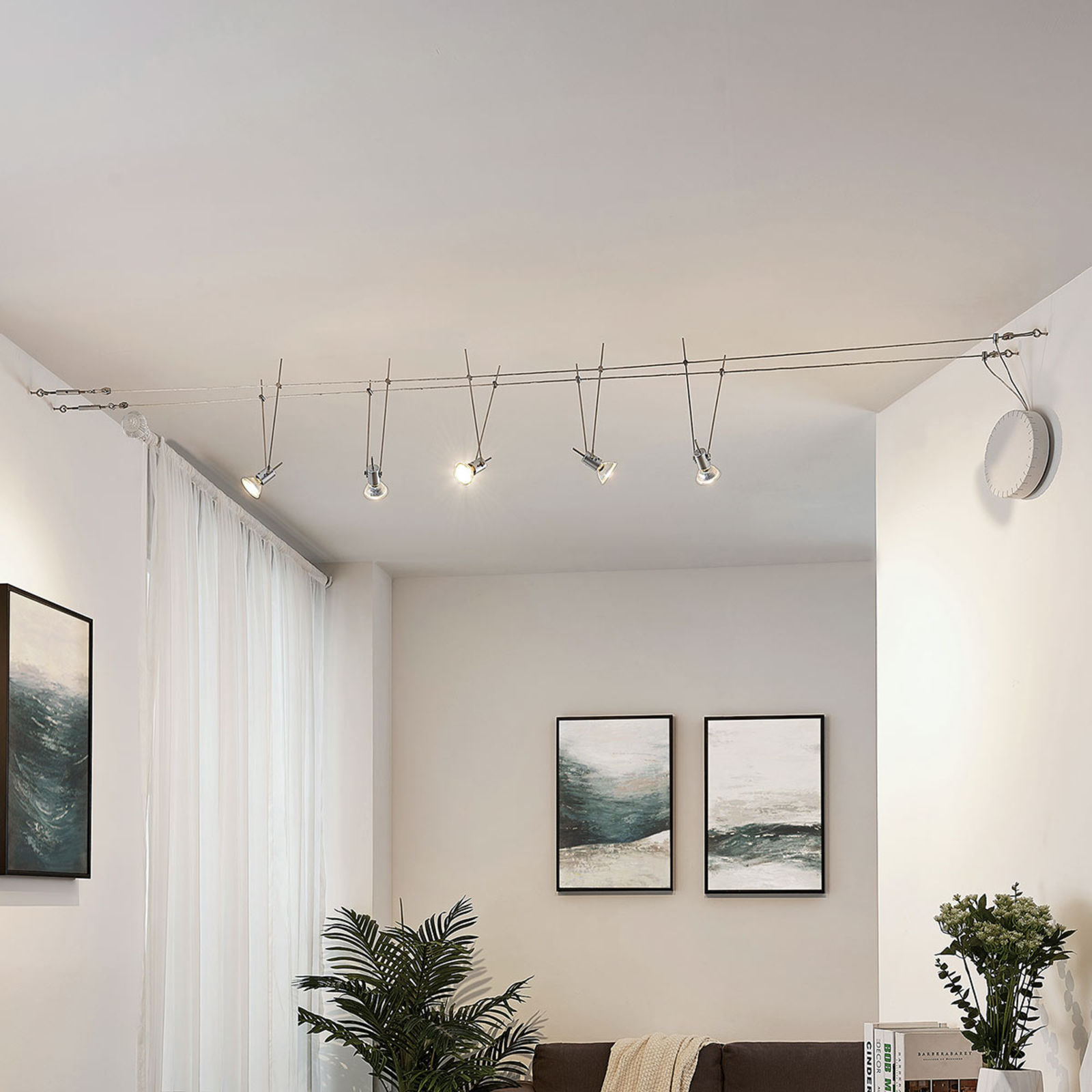 Marno 5 Wire Spot/Plafonnier Chrome/Silver - Lindby