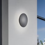 LED-vegglampe Aria M, svart, aluminium, Ø 18 cm